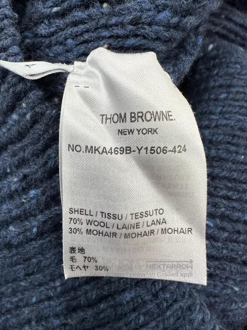 Thom Browne Thom Browne Dark blue classic four-striped knit sweater Size US XL / EU 56 / 4 - 4 Thumbnail