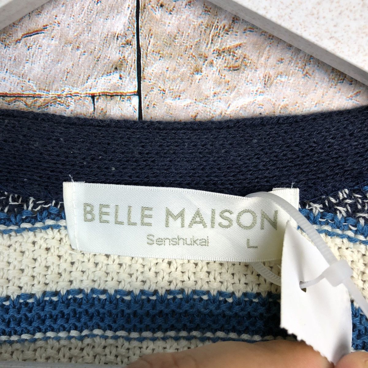 Homespun Knitwear × Japanese Brand Belle Maison senshukai japan Blue Cardigan knitwear #A227 Size US L / EU 52-54 / 3 - 10 Thumbnail