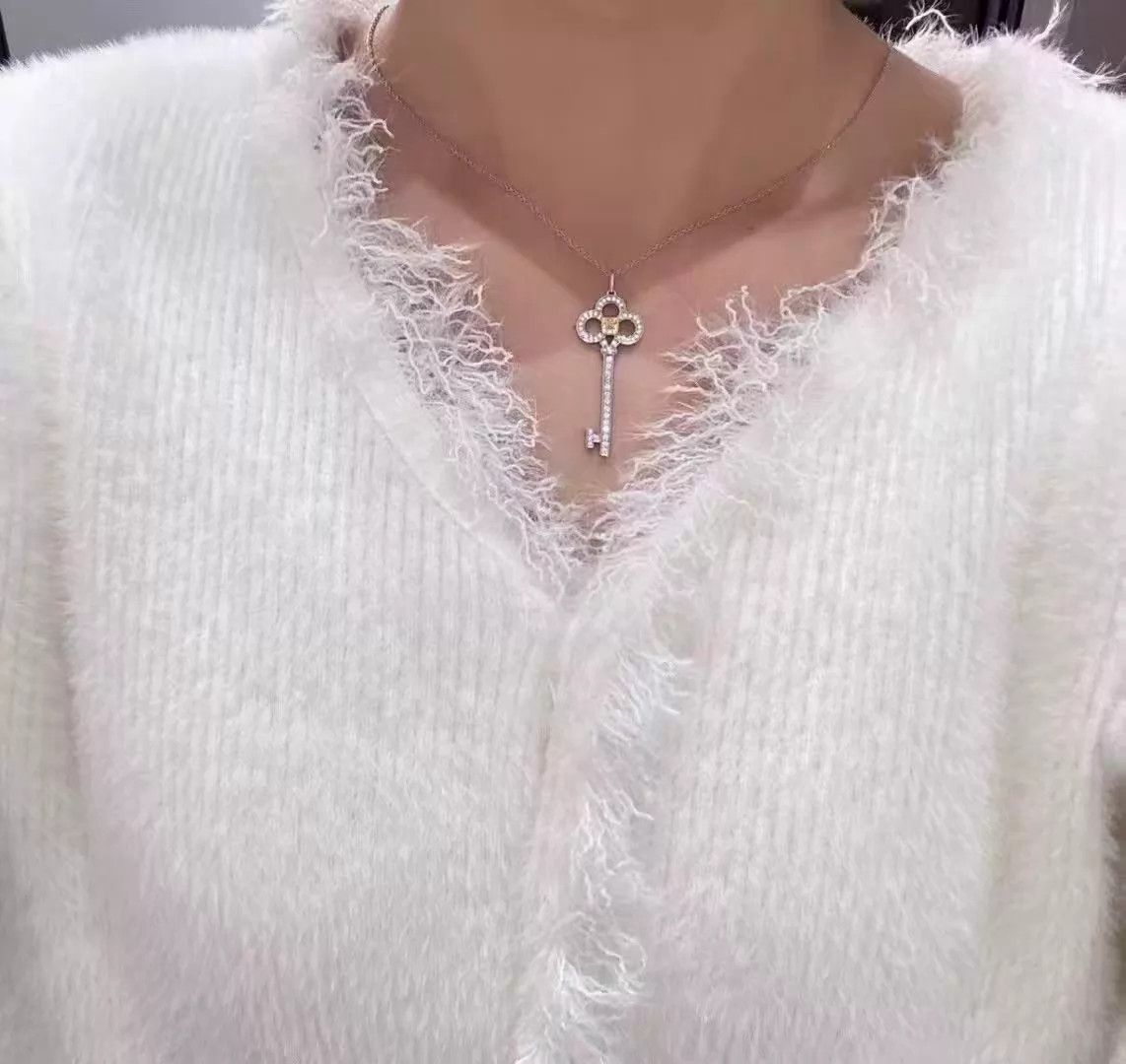 Tiffany & Co. Tif Y.Diamond Pave Pt Necklace 46cm w/Box,Cert 50k+ w/Offer Size ONE SIZE - 6 Thumbnail