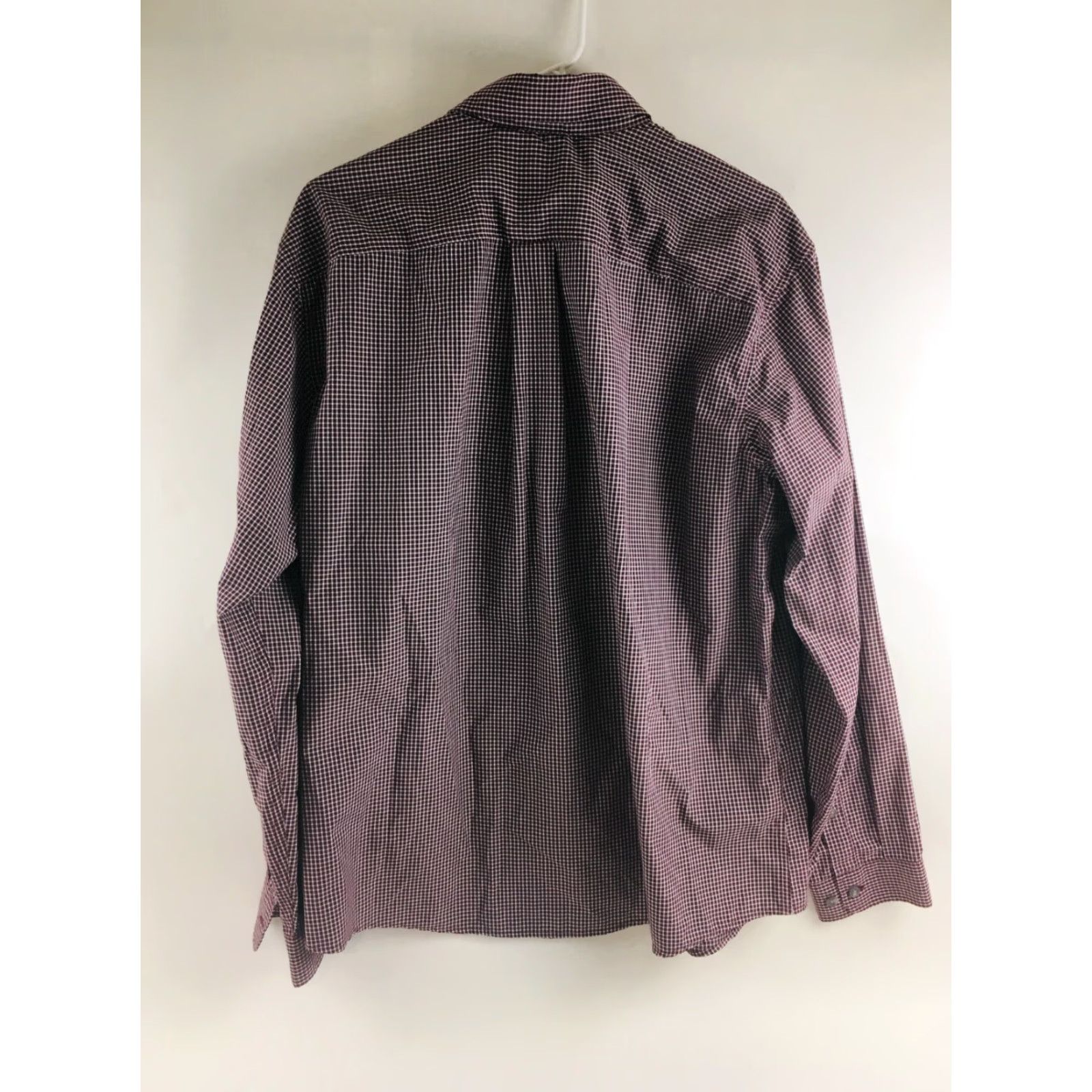 Eddie Bauer Eddie Bauer Shirt Men's XL Maroon White Check Button-Down Long Sleeve Classic Fit Size US XL / EU 56 / 4 - 2 Thumbnail