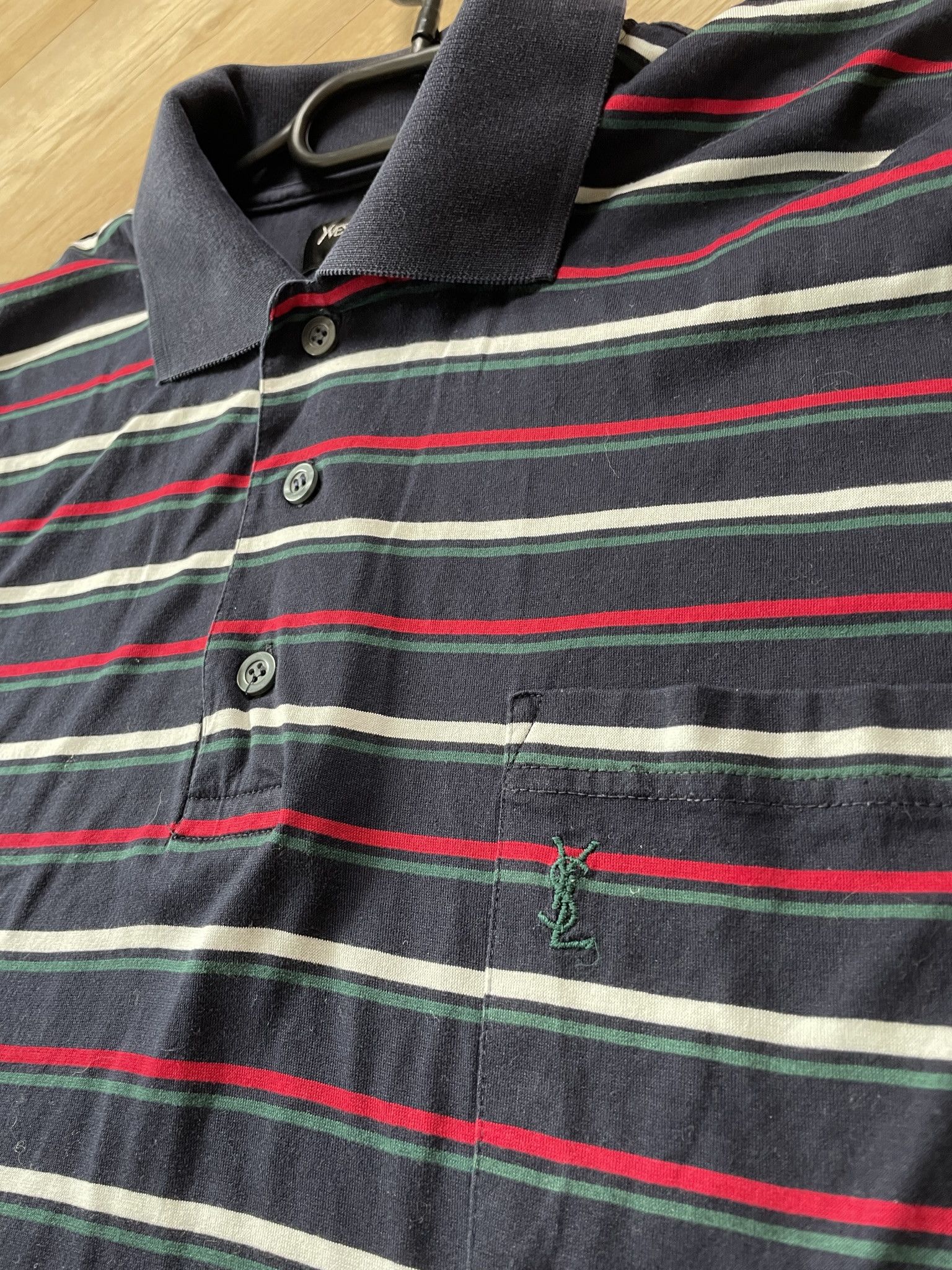 Yves Saint Laurent VINTAGE YSL YVES SAINT LAURENT STRIPED POLO Size US XL / EU 56 / 4 - 4 Thumbnail