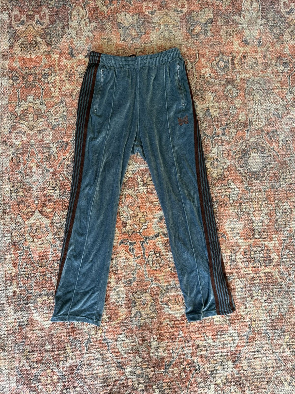 Needles Needles Velour Blue/ Brown Track Pant Size US 30 / EU 46 - 1 Thumbnail