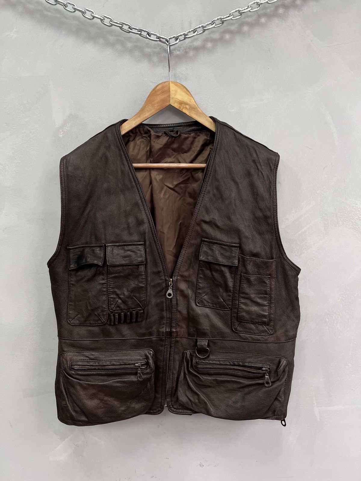 Harley Davidson Multipocket leather vest japanese issey miyake style 90s Size US M / EU 48-50 / 2 - 1 Thumbnail