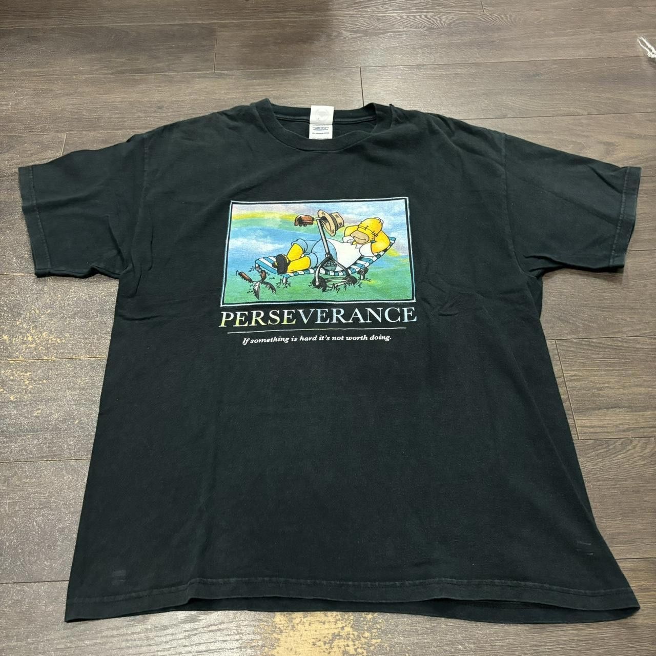 Delta Vintage The Simpsons Homer Simpson Perseverance T Shirt Size US L / EU 52-54 / 3 - 3 Thumbnail