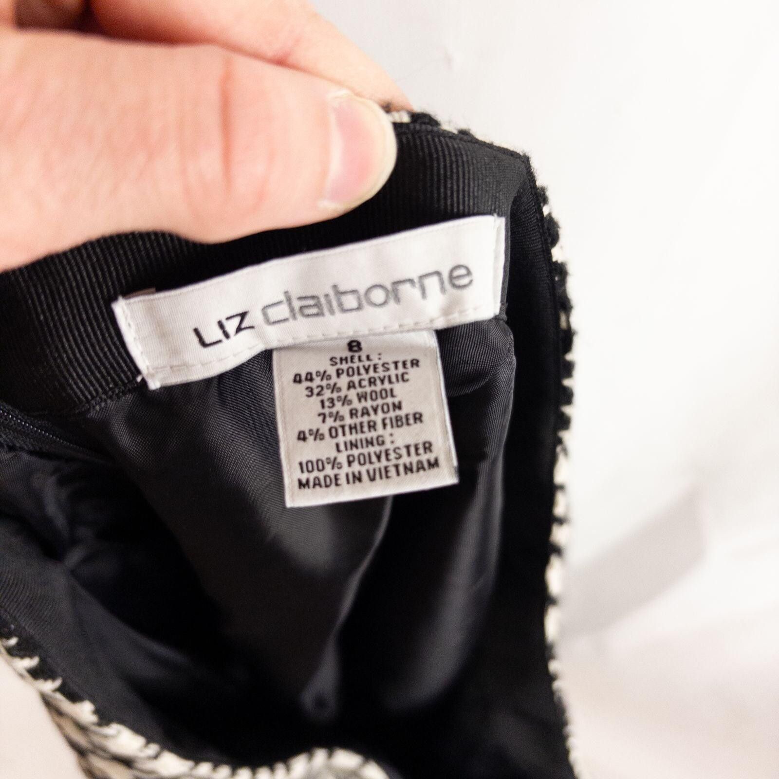 Other Liz Claiborne Vintage Black & White Skirt Womens 8 Medium Size 30" / US 8 / IT 44 - 8 Thumbnail