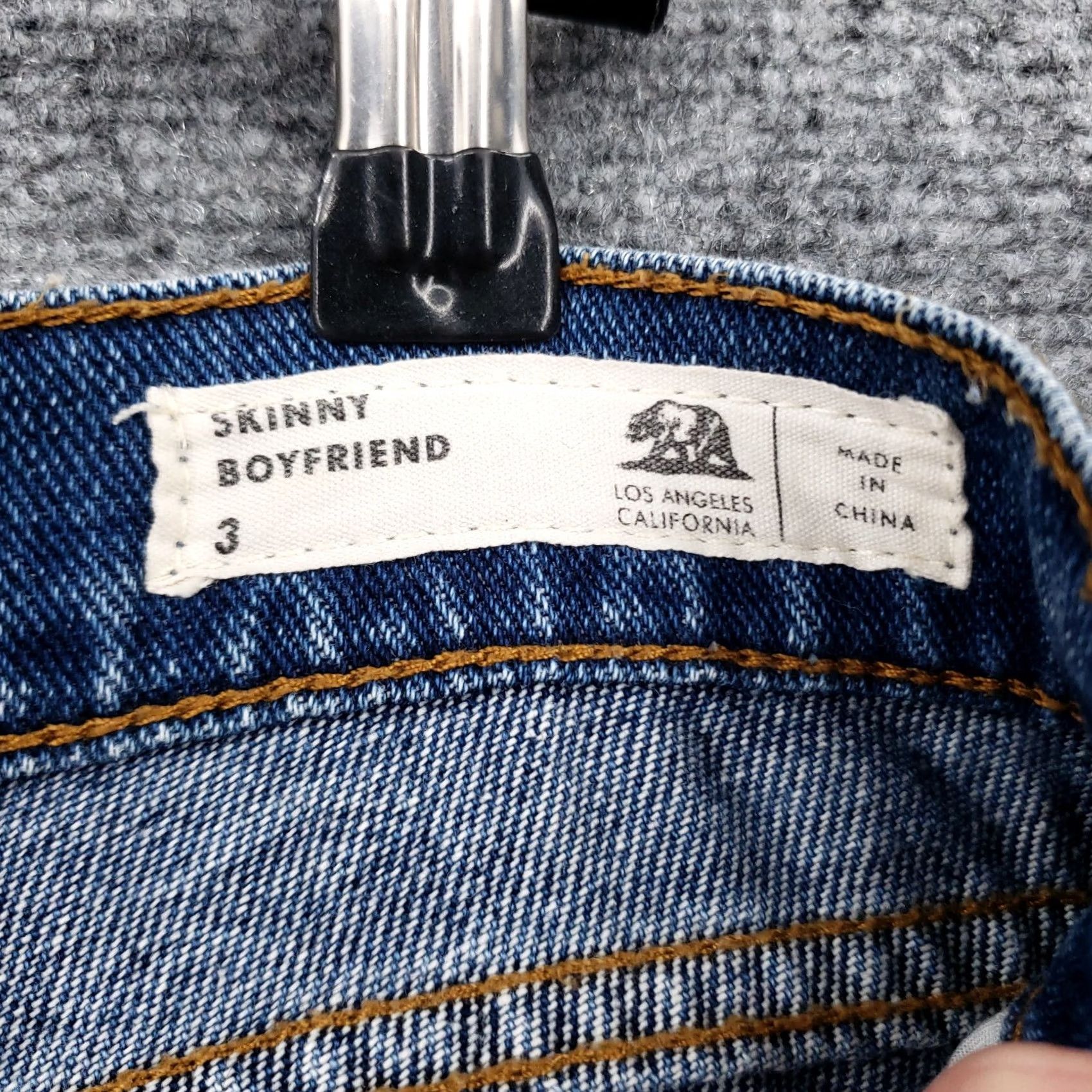 Denime Bullhead Jeans Womens 3 Skinny Boyfriend Distressed Stone Blue Denim Size 26" / US 2 / IT 38 - 4 Thumbnail
