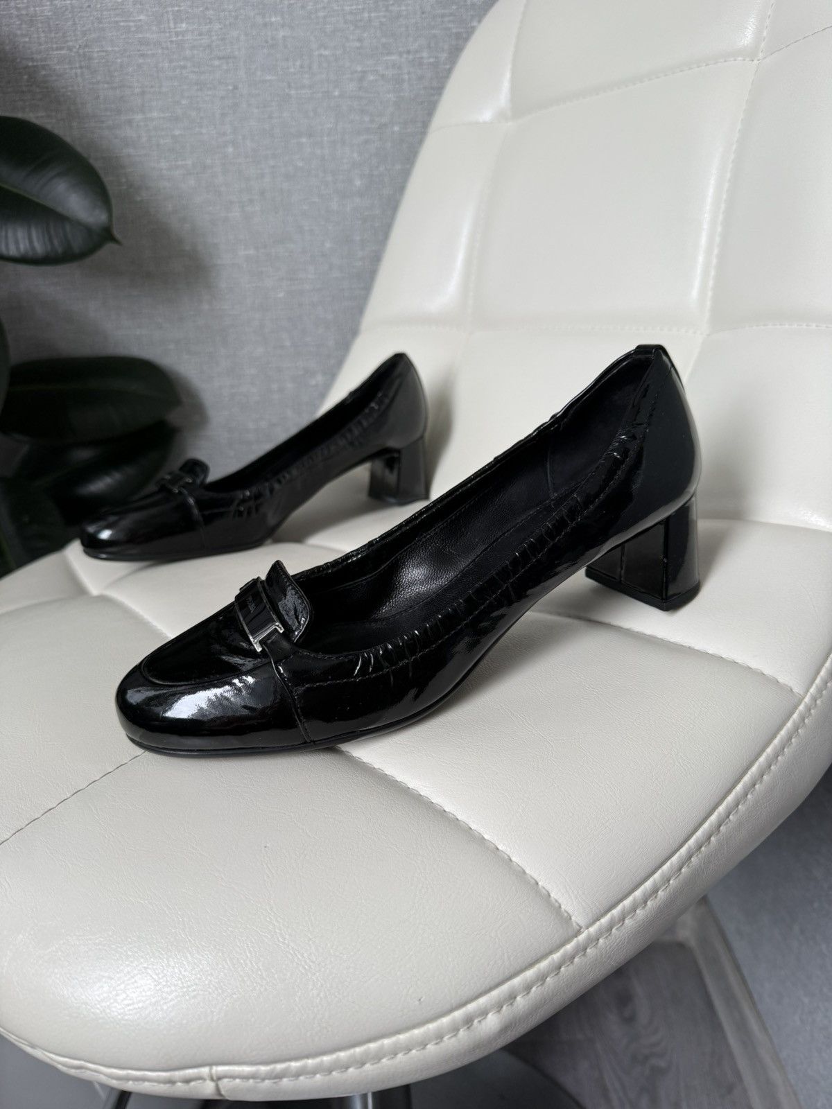 Prada Prada Linea Rossa Patent Leather Loafers Block Heel Shoes Size US 7 / IT 37 - 2 Thumbnail