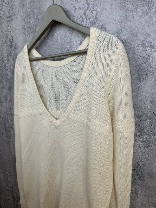ba&sh ba&sh Cream V-Neck Knit Sweater Wool Cashmere Blend Size M / US 6-8 / IT 42-44 - 5 Thumbnail