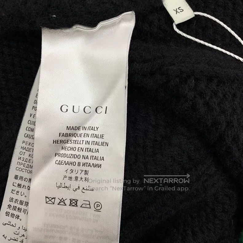 Gucci Gucci Colour-blocked striped letter plush plush wool V-nec Size US XS / EU 42 / 0 - 6 Thumbnail