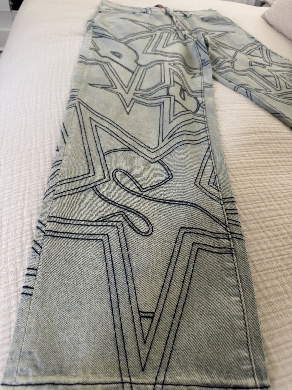 Supreme Stars Topstitch Baggy Jean | Grailed