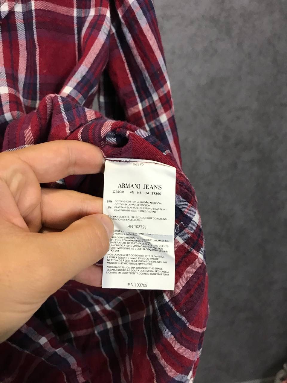 Armani Armani Jeans luxury designer big logo flannel shirt Size US L / EU 52-54 / 3 - 6 Thumbnail