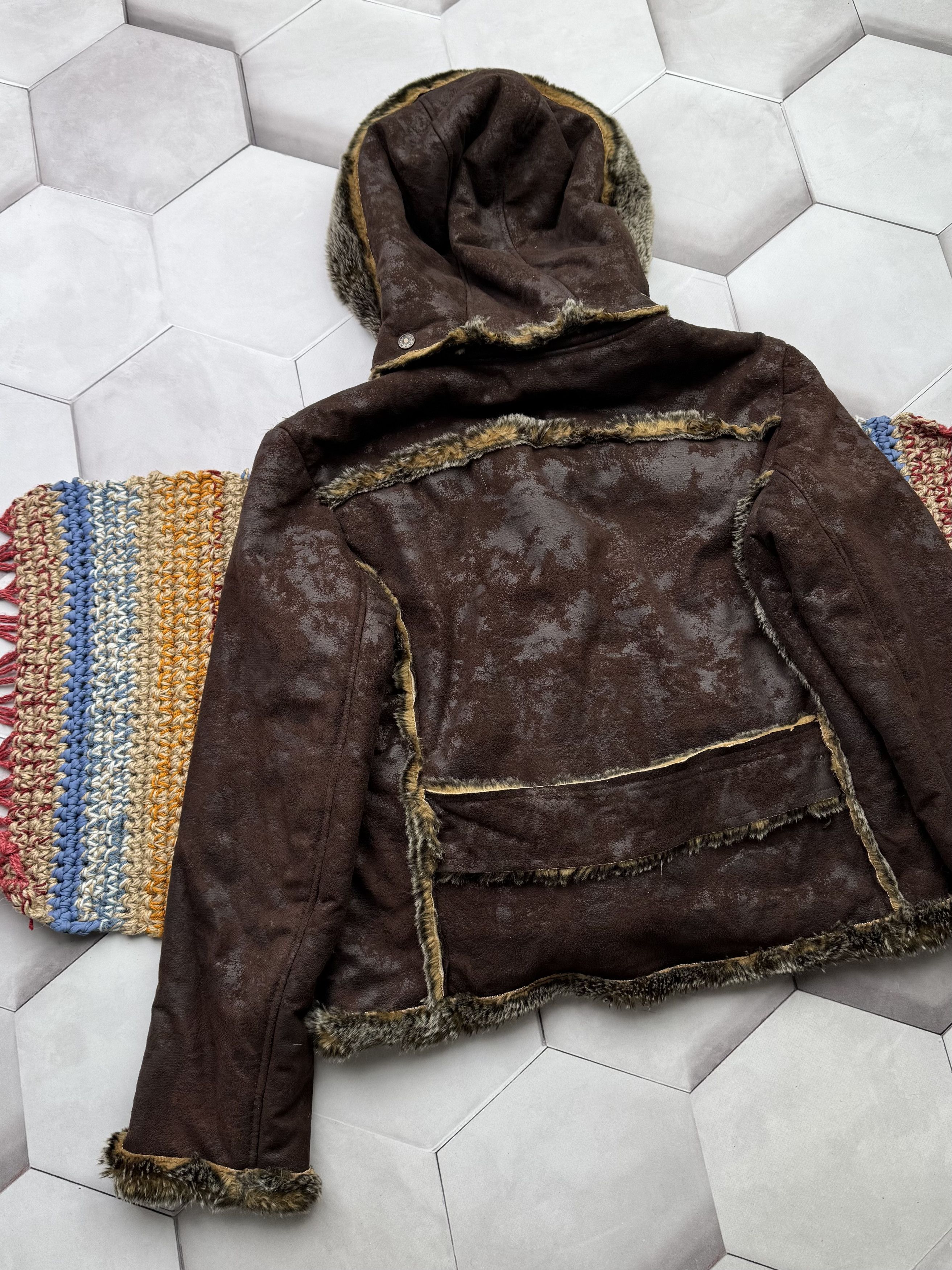 Vintage Vintage Faux Sheepskin Cropped Jacket With Hood (E4) Size M / US 6-8 / IT 42-44 - 7 Thumbnail