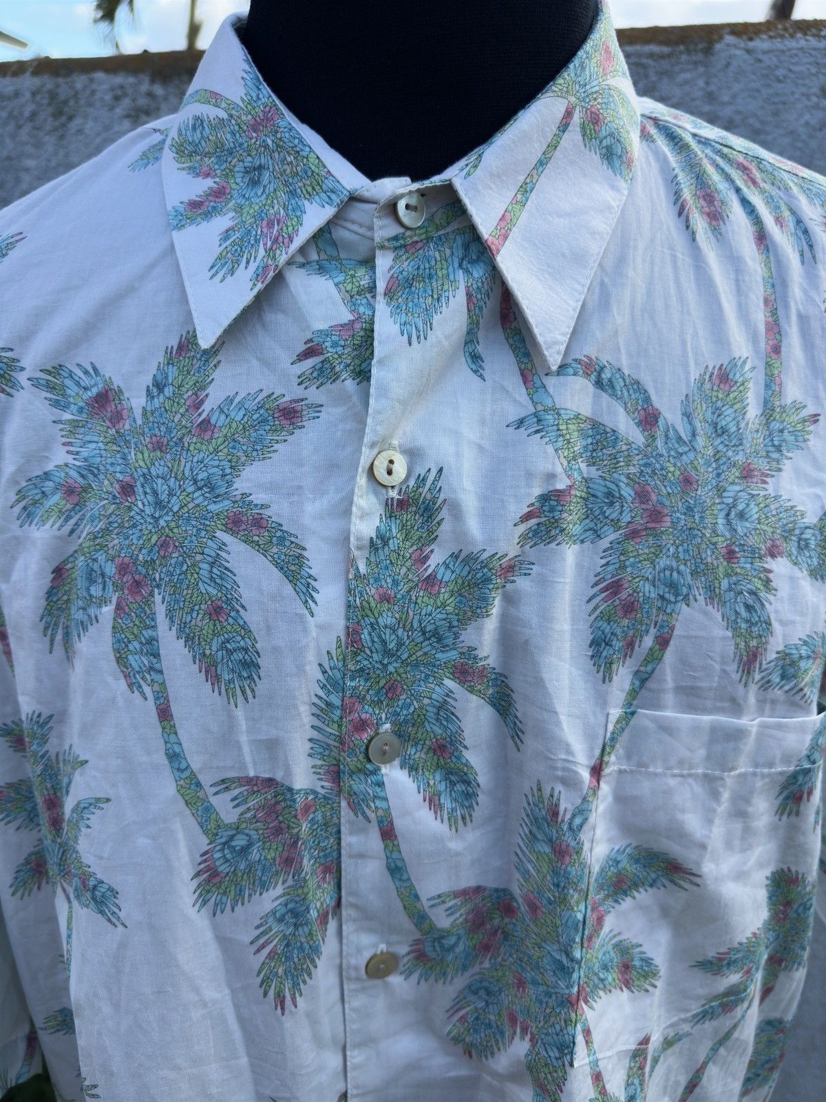 Tori Richard PreOwned Tori Richard Hawaiian Print Green/White Men's XL Size US XL / EU 56 / 4 - 3 Thumbnail