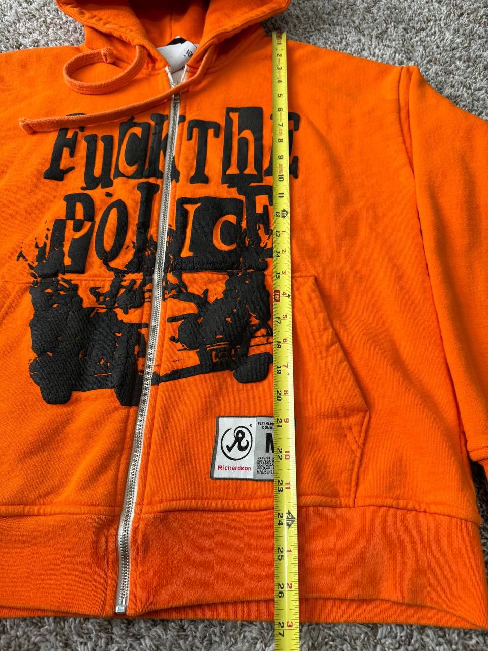 Richardson Richardson Fu*k The Police Orange Hoodie Rare Size US M / EU 48-50 / 2 - 5 Thumbnail