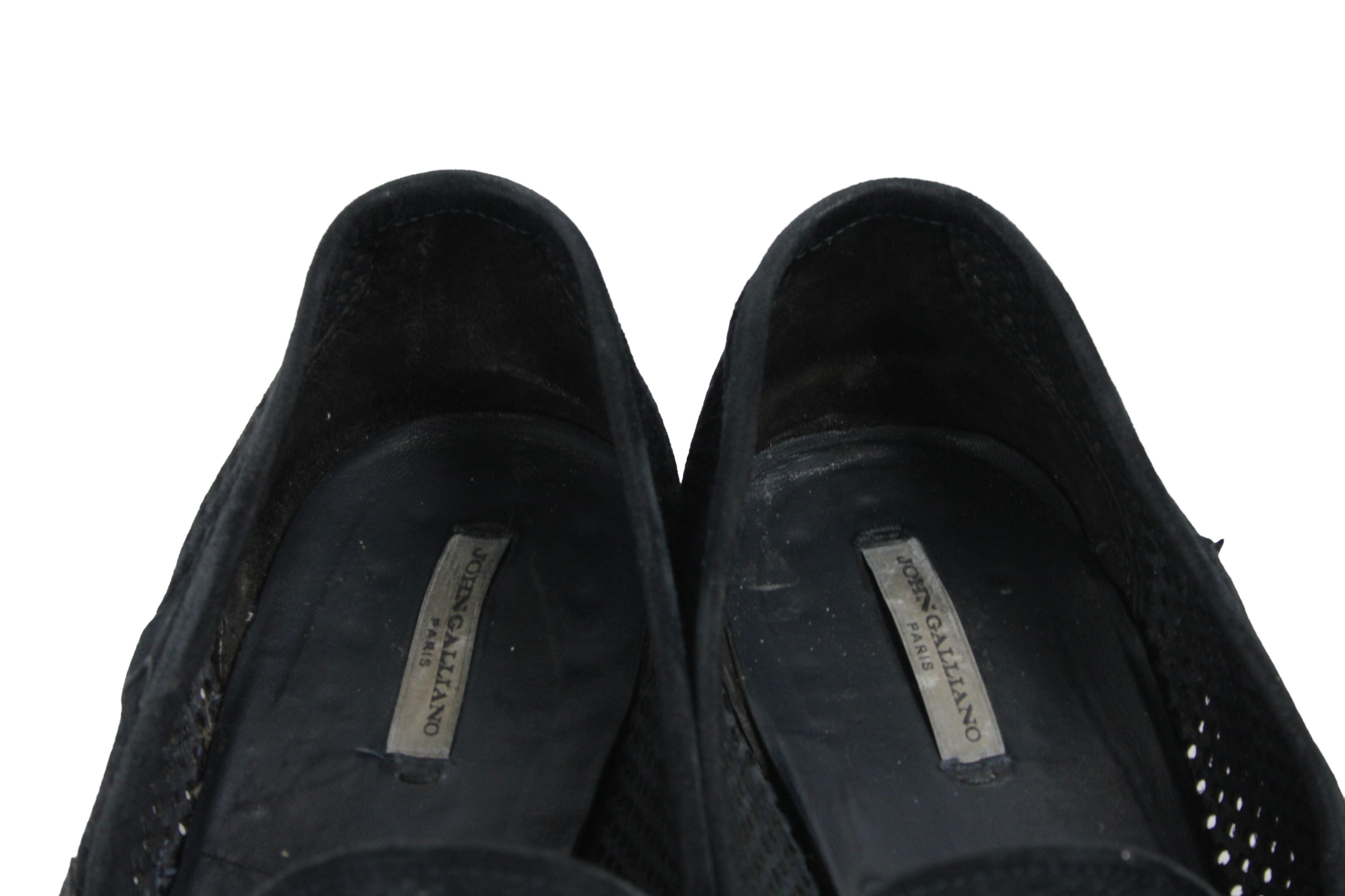 John Galliano 00S Logo Y2K Style Suede Mesh Loafers Vintage Size US 11 / EU 44 - 12 Thumbnail