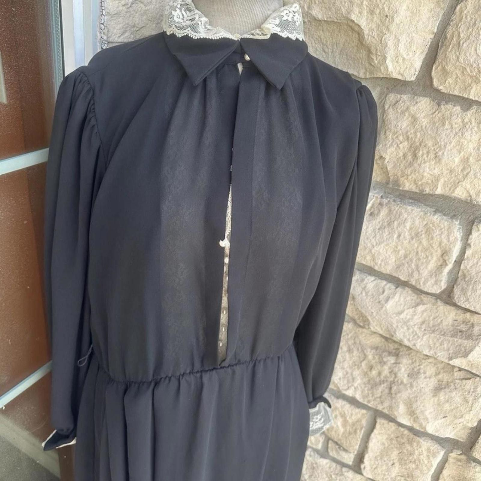 Other R.E.O Black Dress Size 14 Vintage Made Sheer Size XL / US 12-14 / IT 48-50 - 4 Thumbnail