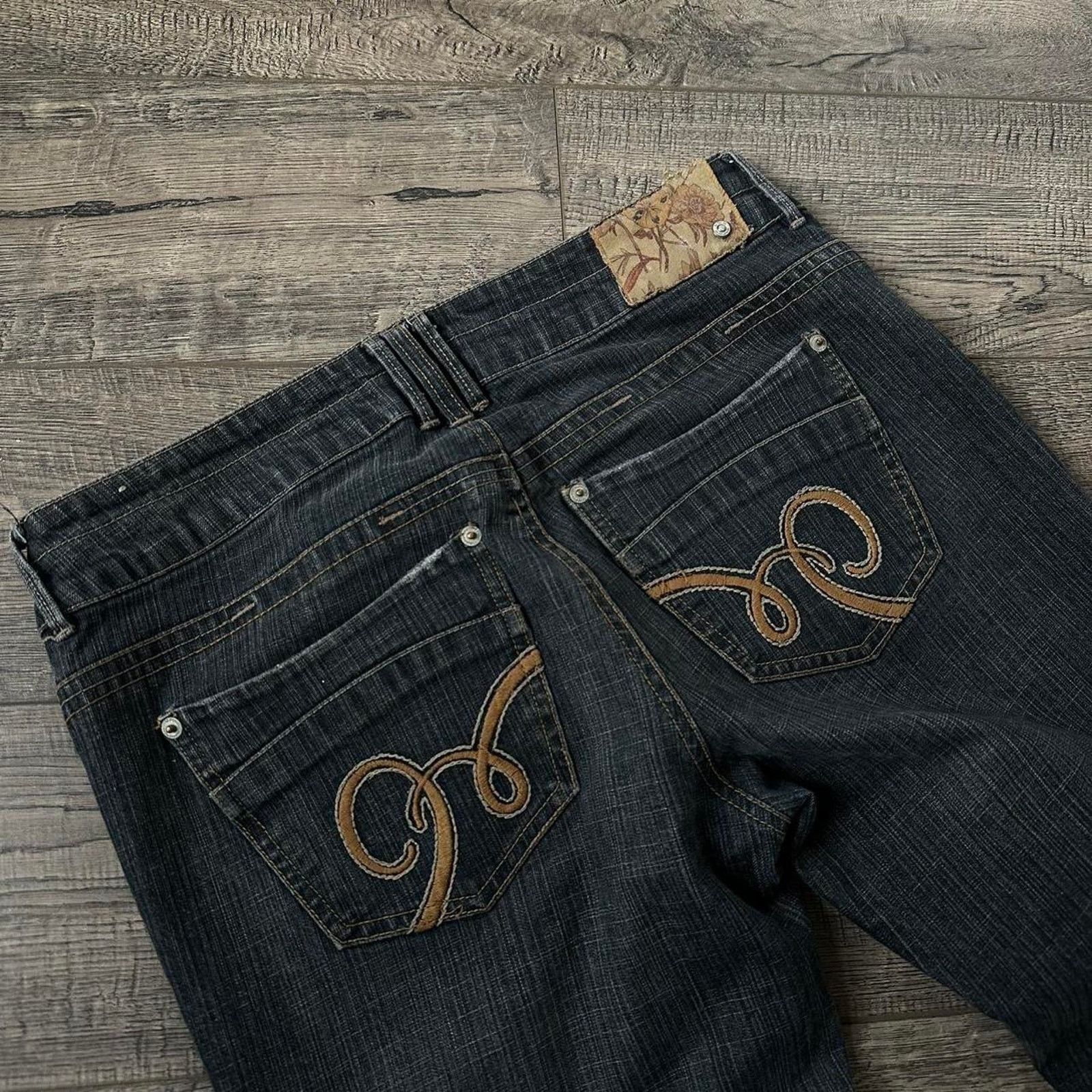 Japanese Brand × Vintage Vintage Indigo Y2K 2000 Low Rise Bootcut Flare Rockstar Jean Size 32" / US 10 / IT 46 - 8 Thumbnail