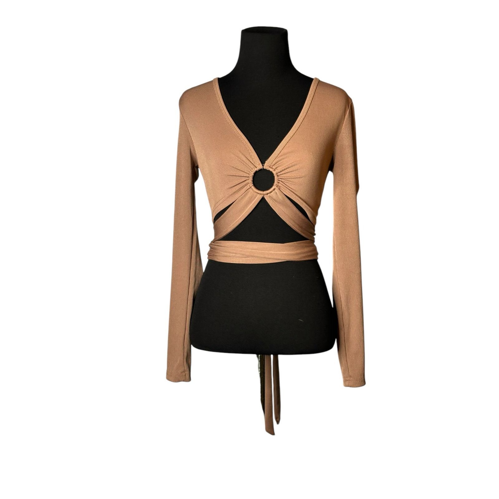 Shein Shein brown cut out ring long sleeves sexy top size XS Size XS / US 0-2 / IT 36-38 - 8 Thumbnail