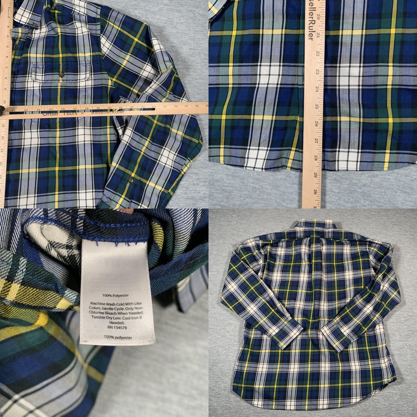 Vineyard Vines Vineyard Vines Shirt Mens Large Blue Green Plaid Crosby Slim Fit Button-Down Collar Size US L / EU 52-54 / 3 - 8 Thumbnail