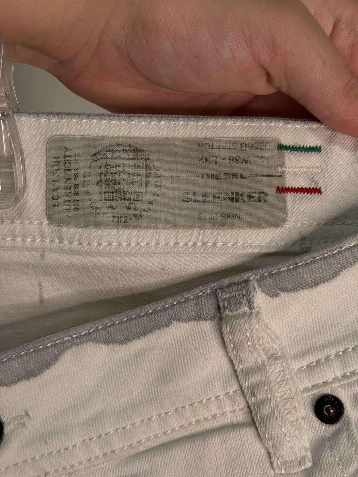 Diesel Diesel Paint Sleenker Slim Skinny White Jeans Size 38 Size US 38 / EU 54 - 5 Thumbnail