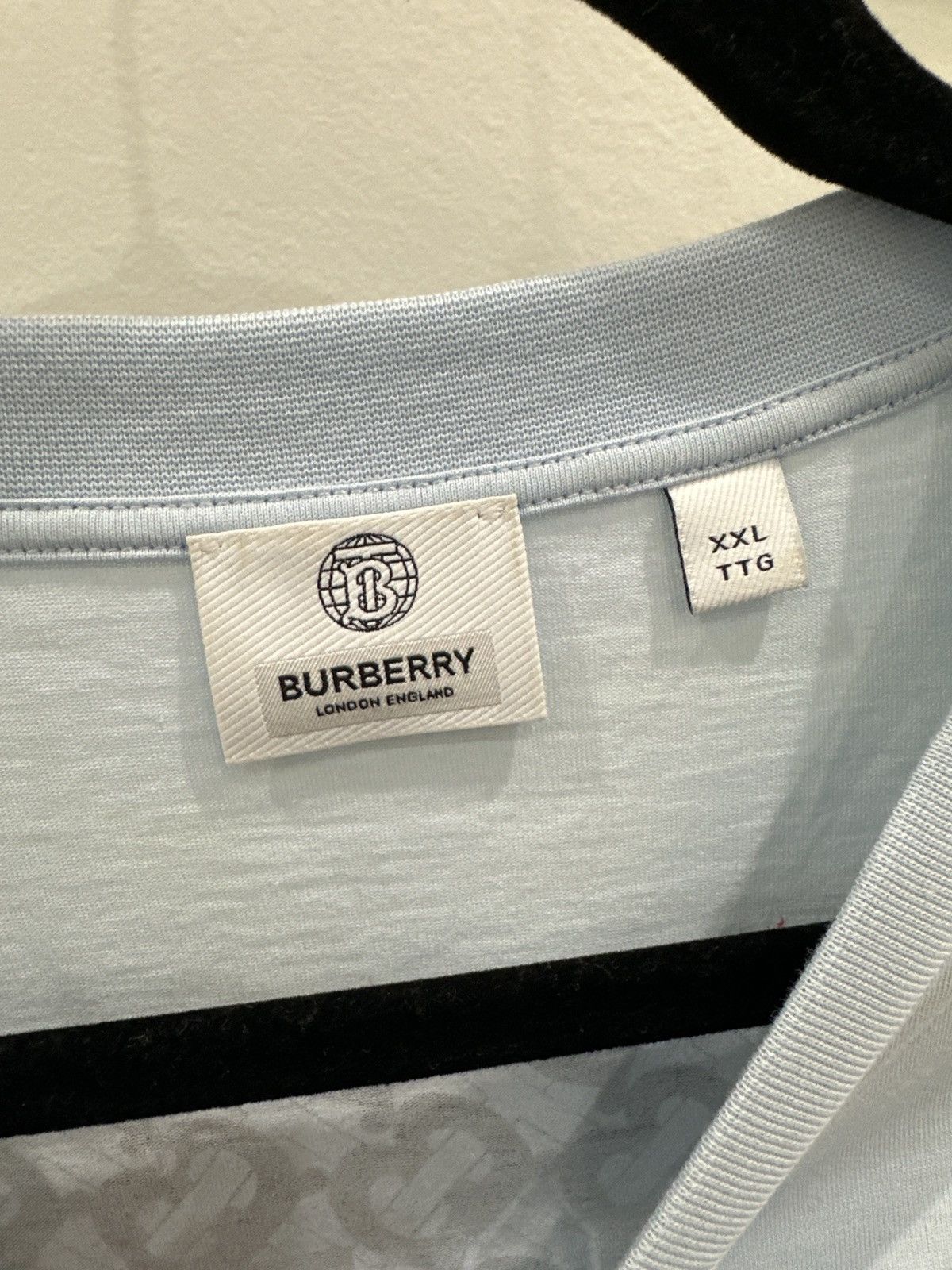Burberry Back Monogram Motif Cotton Oversized T-shirt Sky Blue Size US XL / EU 56 / 4 - 5 Thumbnail