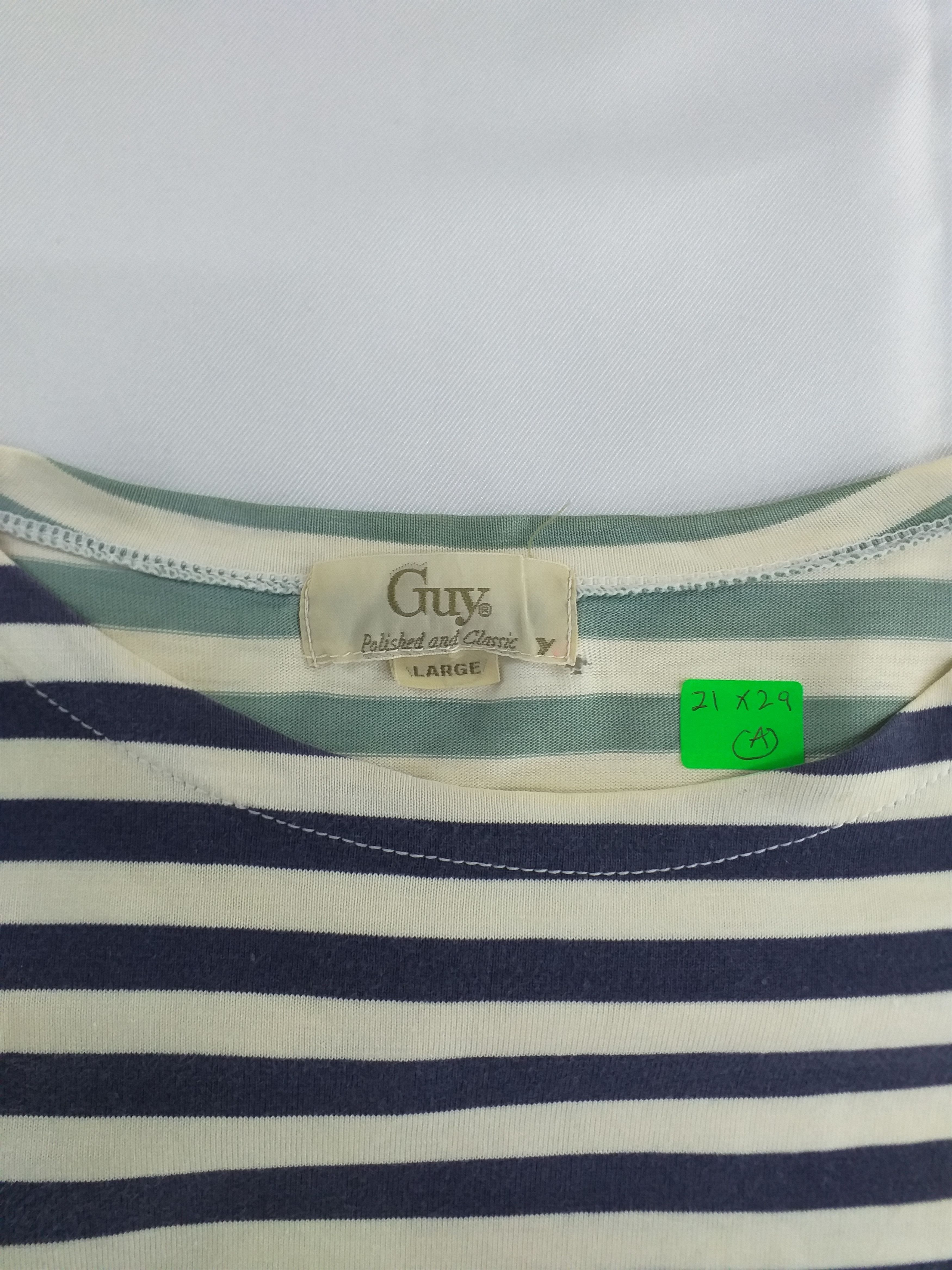 Vintage Vintage Stripe Guy'S Streetwear Large T Shirt Brand -A076 Size US L / EU 52-54 / 3 - 3 Thumbnail