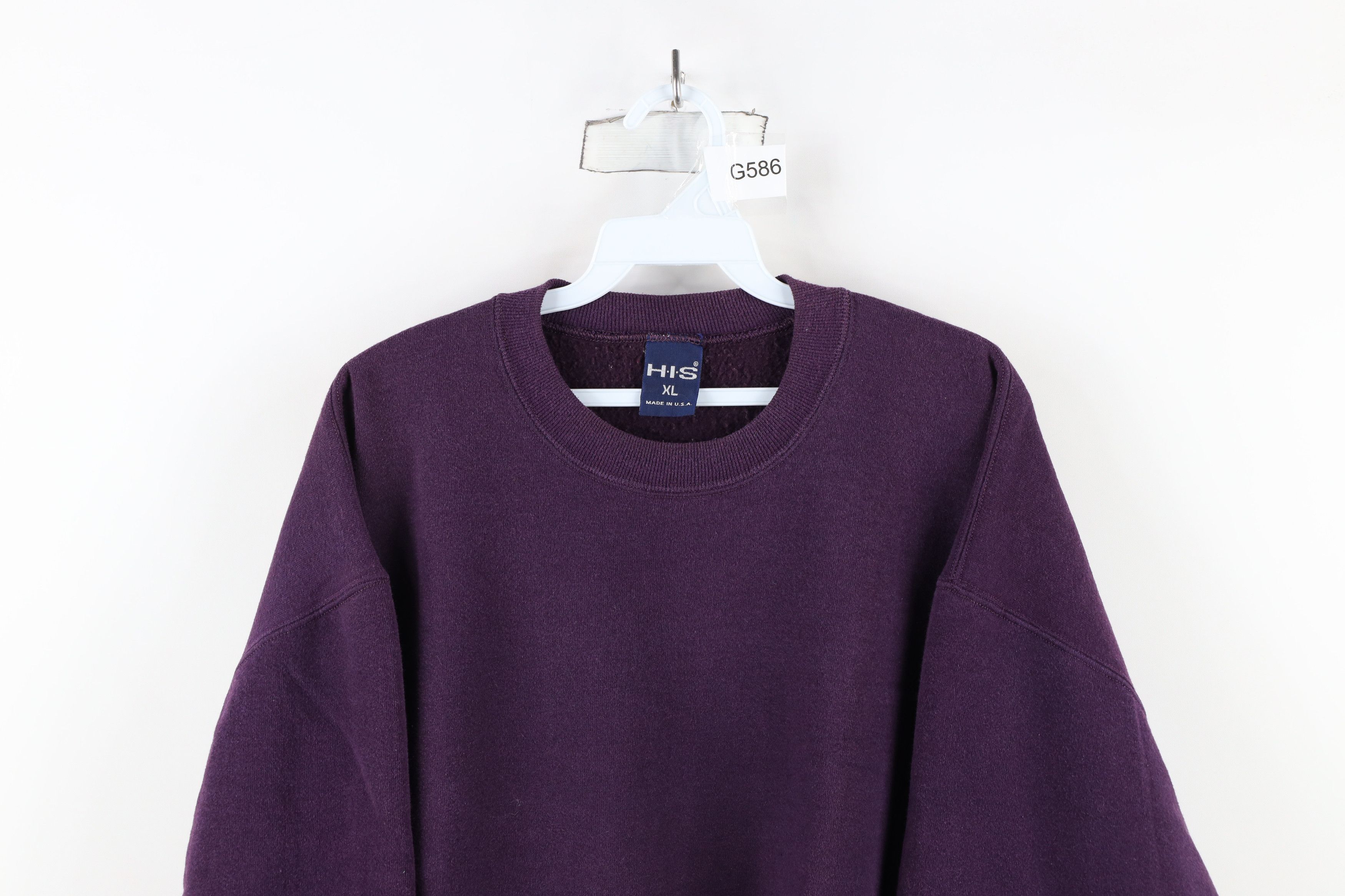 Vintage Vintage 90s Streetwear Heavyweight Sweatshirt Purple USA Size US XL / EU 56 / 4 - 2 Thumbnail