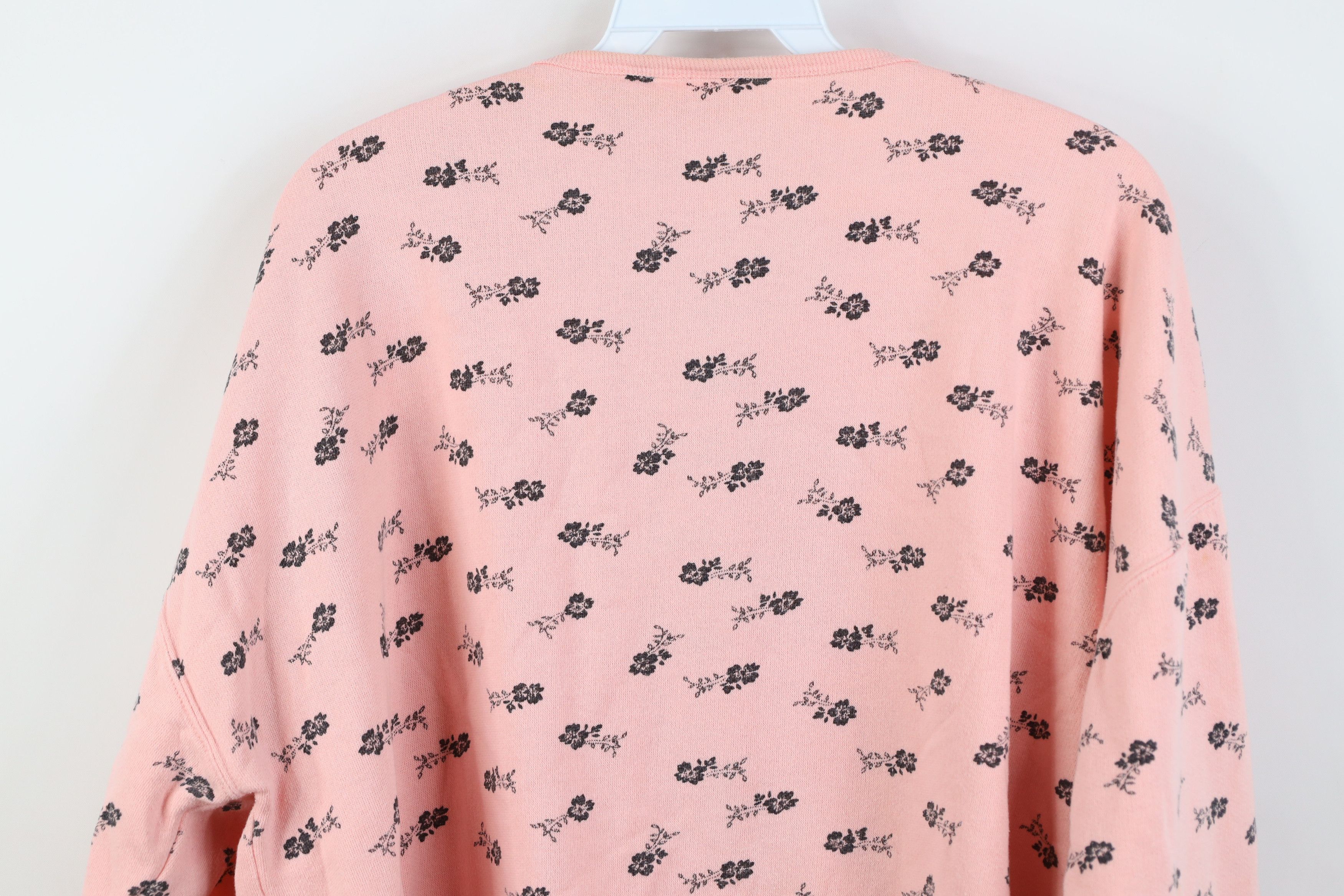 Vintage Vintage 90s Streetwear Flower Henley Sweatshirt Pink Size L / US 10 / IT 46 - 14 Thumbnail