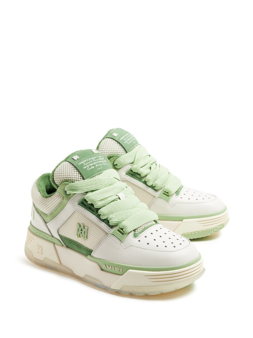 Amiri o1w1db11224 Low-Top Sneakers in White & Green Size US 7 / IT 37 - 2 Thumbnail