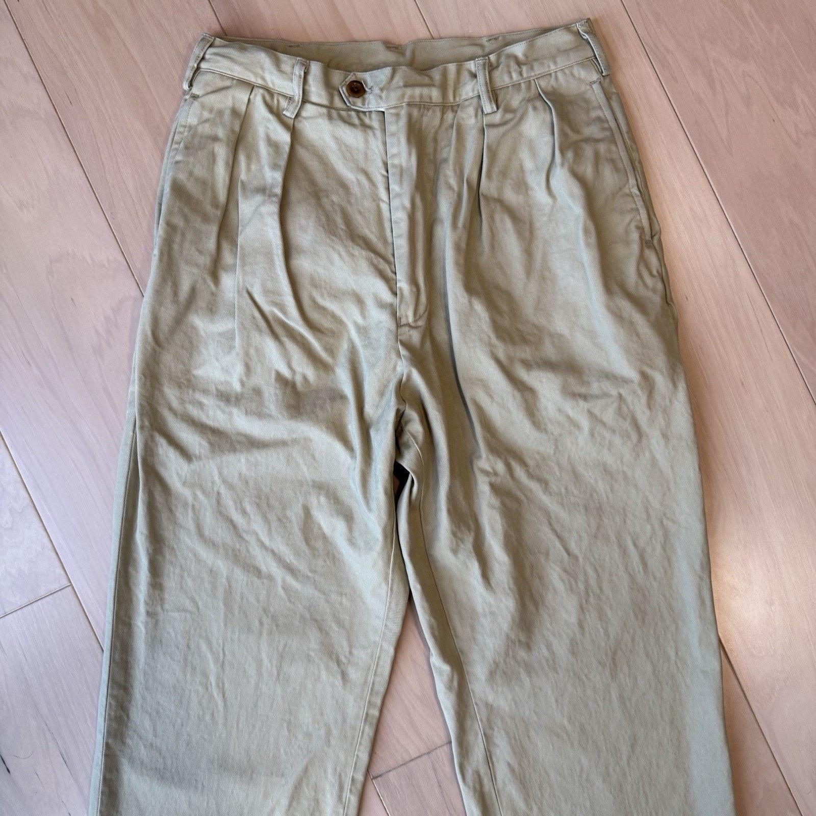 Other Non Stock Pleated Pants Khaki Military Minimalist New York Size US 29 - 3 Thumbnail