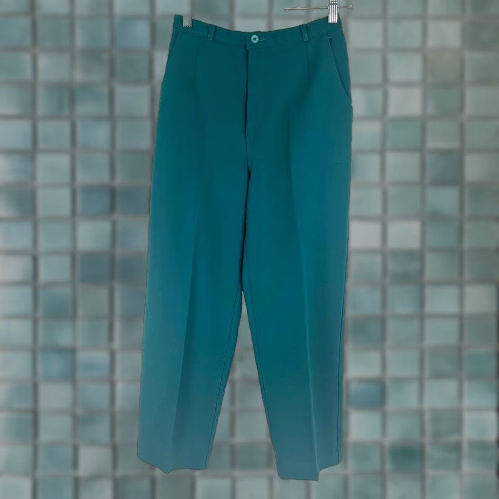 Levi's VINTAGE Levi's Pants Womens 26 x 28 Teal Green Dress Pants Straight Rise 80s 90s USA Levi's Size 26" / US 2 / IT 38 - 1 Thumbnail
