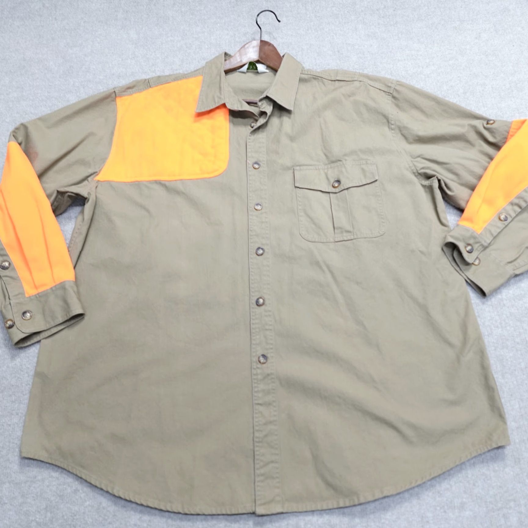 Orvis Orvis Shirt 2XL Beige Canvas Hunting Button-Up Long Sleeve 100% Cotton Regular Men Button-Down Collar Size US XXL / EU 58 / 5 - 2 Thumbnail