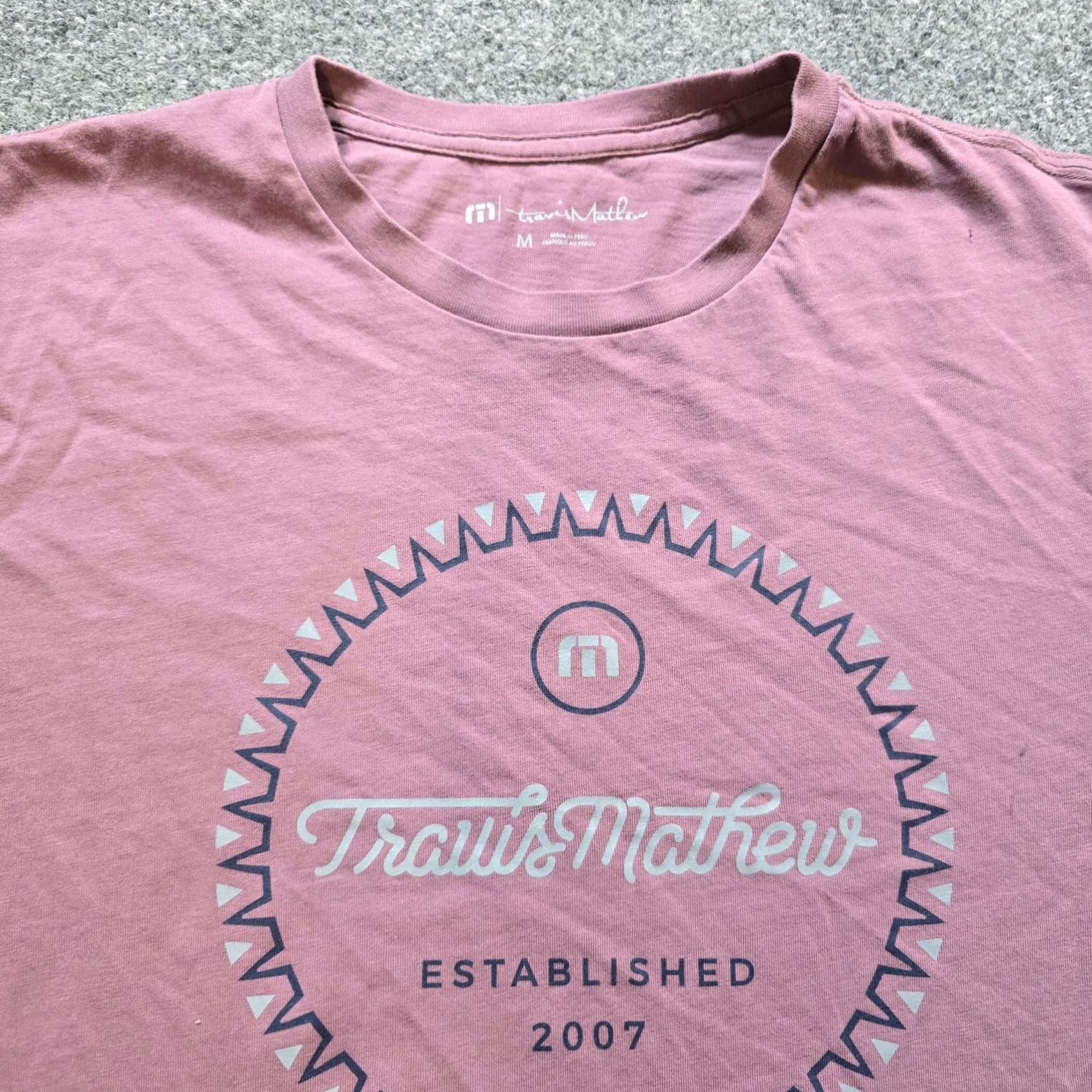 TravisMathew Travis Mathew Top Womens Medium Purple Short Sleeve Logo Crew Neck Casual Basic Shirt Size M / US 6-8 / IT 42-44 - 2 Thumbnail