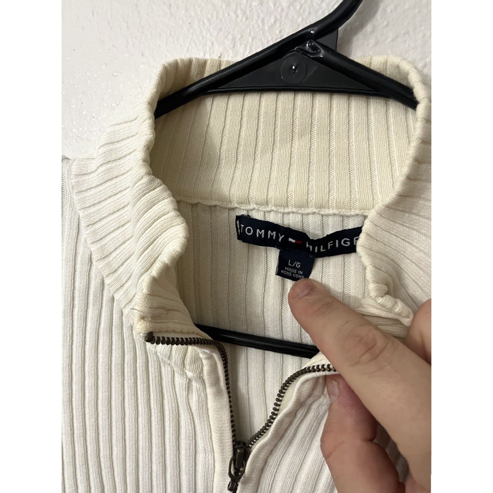 Tommy Hilfiger Tommy Hilfiger Sweater Women Full Zip Cotton Blend Long Sleeve White L Logo Size L / US 10 / IT 46 - 2 Thumbnail