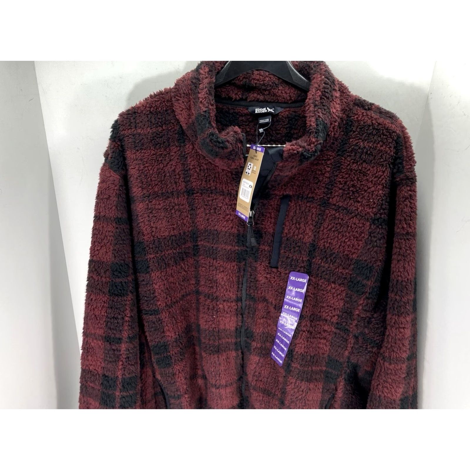 Eddie Bauer Eddie Bauer Sherpa Fleece Jacket Women 2XL Red Plaid Full Zip Mock Neck NWT Shirt Size XXL / US 16-18 / IT 52-54 - 2 Thumbnail