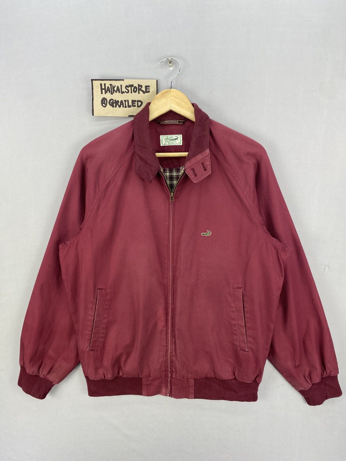 Japanese Brand Crocodile Bomber Style Jacket Maroon Colour Size US L / EU 52-54 / 3 - 1 Thumbnail