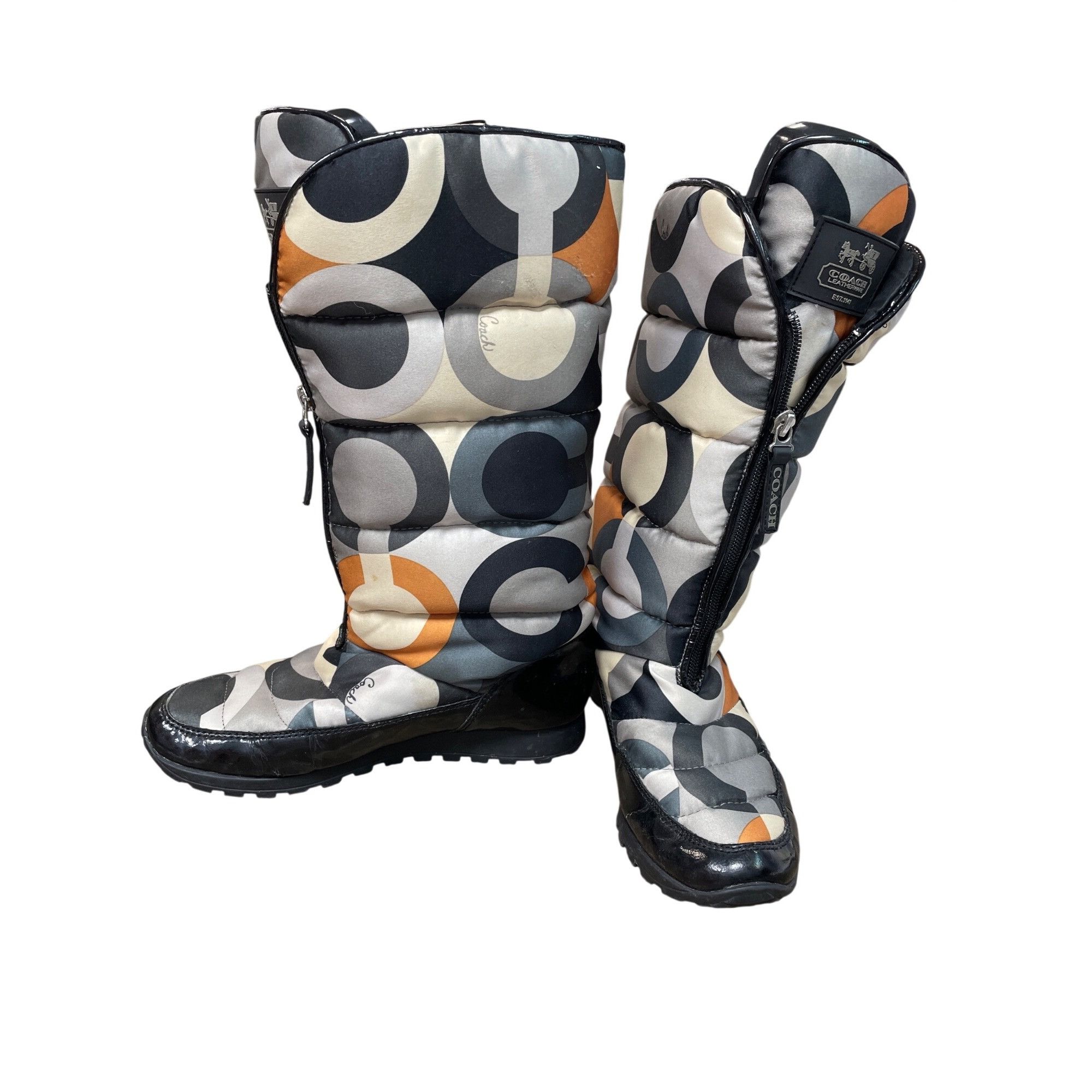 Coach coach Jolt womans monogram fabric mid calf winter boots sz 7 Size US 7 / IT 37 - 2 Thumbnail