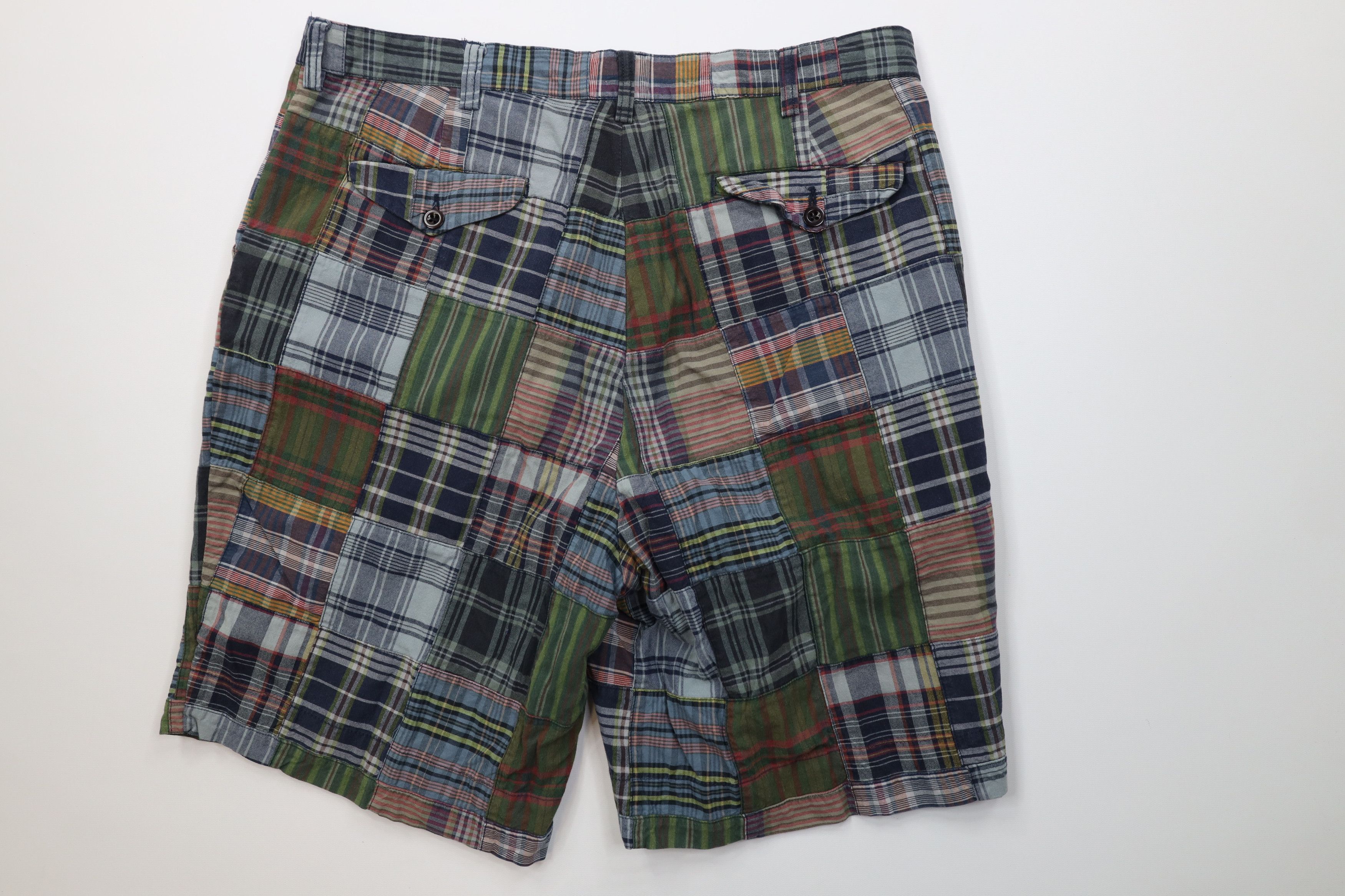 Ralph Lauren Vintage 90s Ralph Lauren Plaid Patchwork Button Fly Shorts Size US 36 / EU 52 - 7 Thumbnail