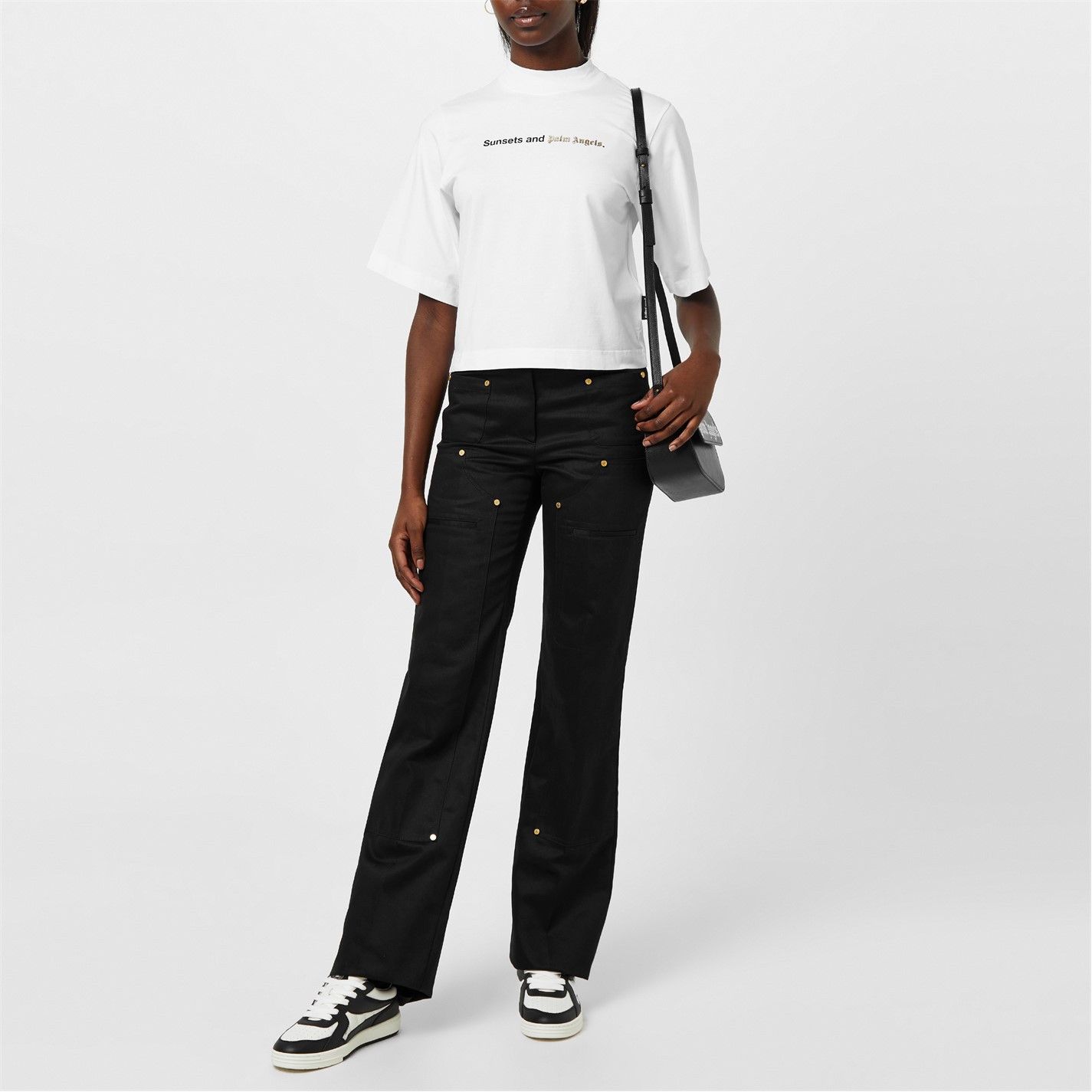 Palm Angels o1g2r1mq0325 Sunsets Cropped T-Shirt in White Size M / US 6-8 / IT 42-44 - 4 Thumbnail