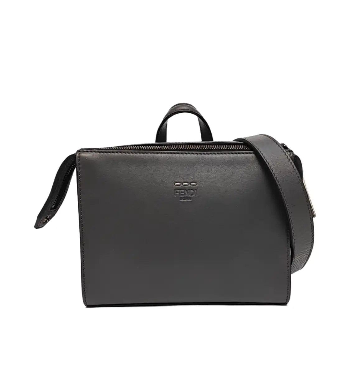 Fendi FENDI Lui grey cowhide leather shoulder bag handbag crossbody bag black hardware Size ONE SIZE - 1 Thumbnail