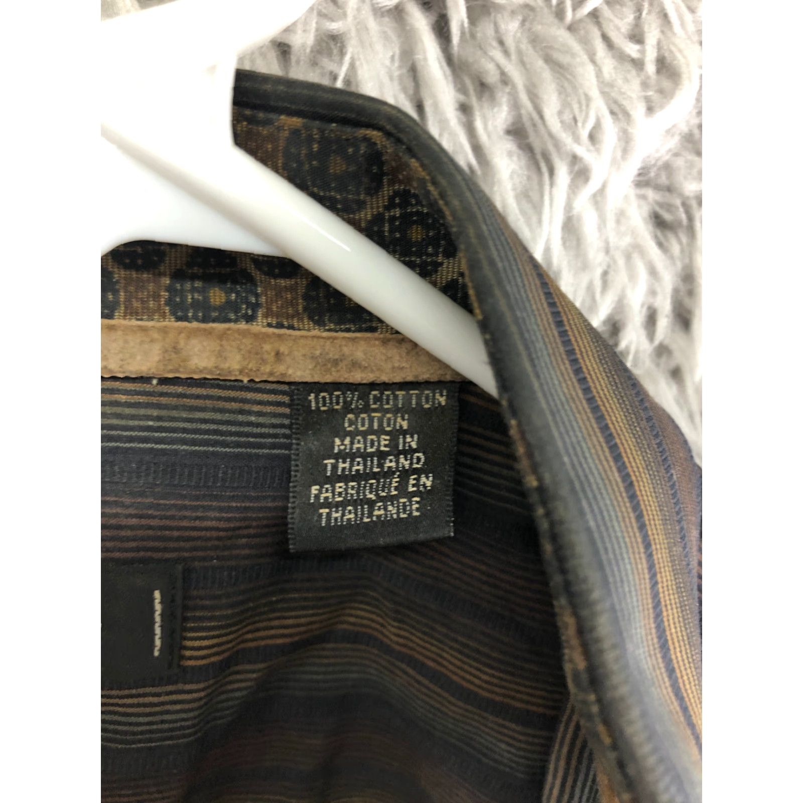 Vintage Cotton Reel Shirt Mens M Brown Stripe Long Sleeve Point Collar Button-Up Size US M / EU 48-50 / 2 - 7 Thumbnail