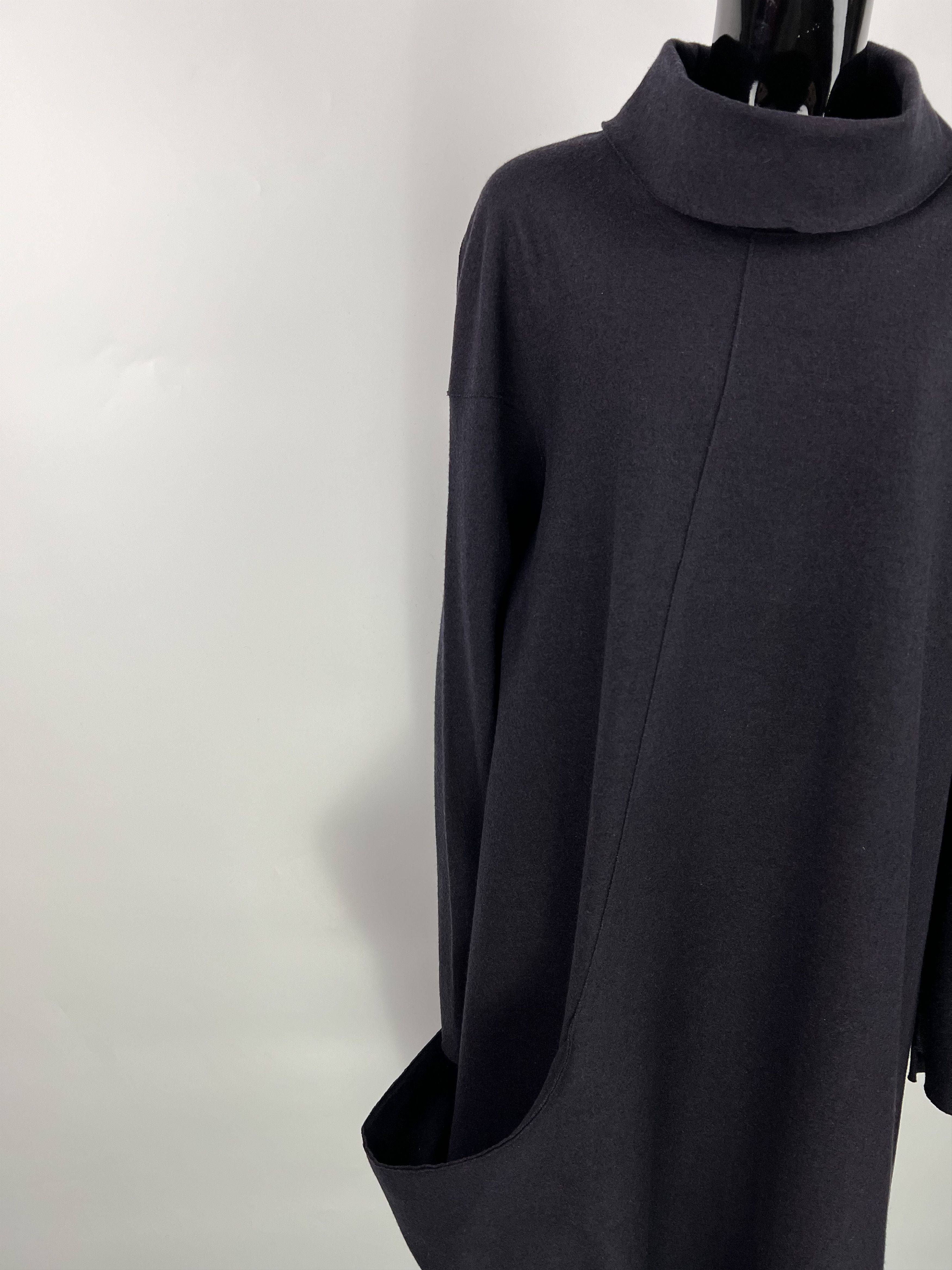 OSKA Oska Asymmetrical Wool Long Sleeve Oversized Pocket Dress Size XL / US 12-14 / IT 48-50 - 5 Thumbnail