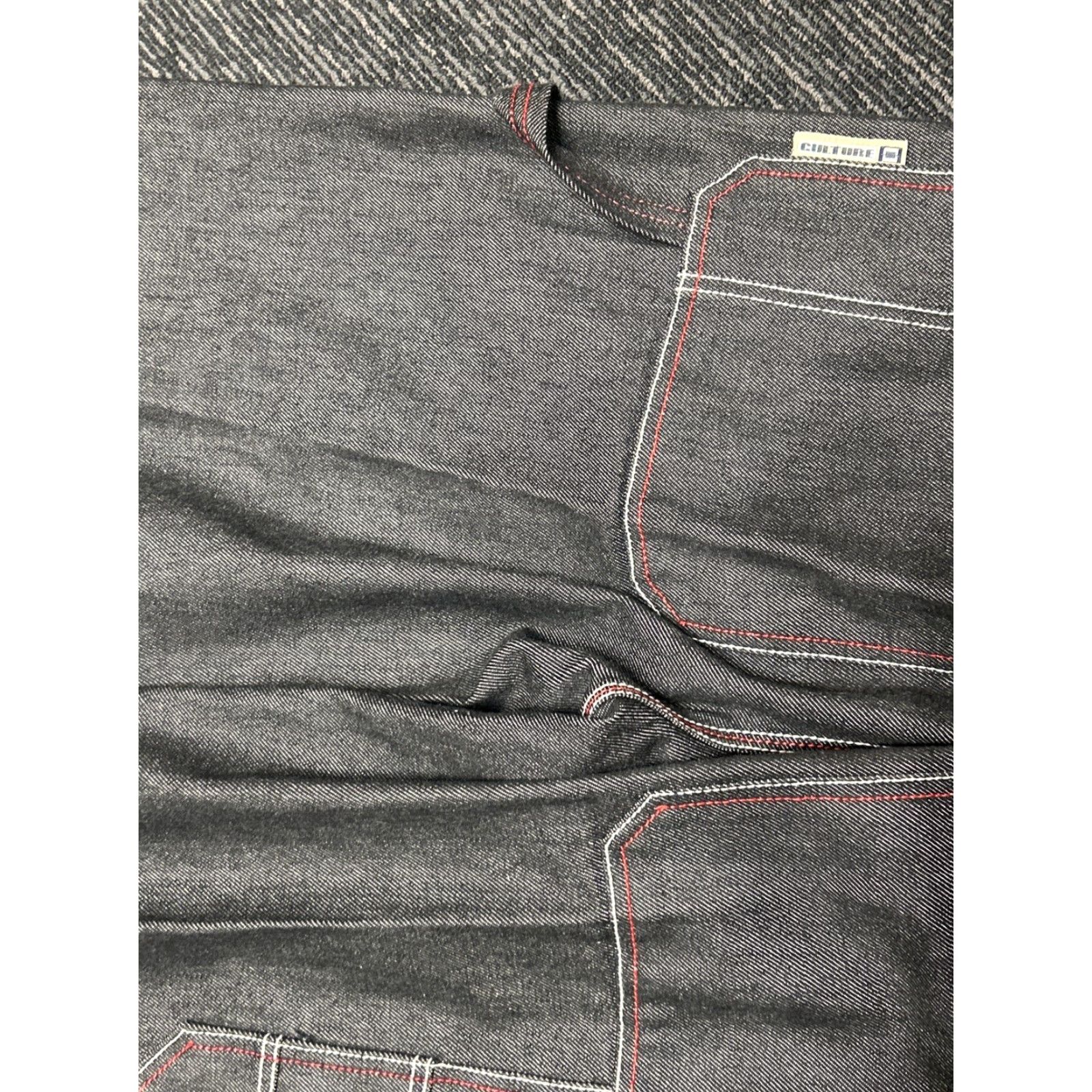 Denime VINTAGE Structure Jeans Men 36x34 Black Hip Hop Denim Wide-Leg Inseam 34 Carpenter Size US 36 / EU 52 - 6 Thumbnail