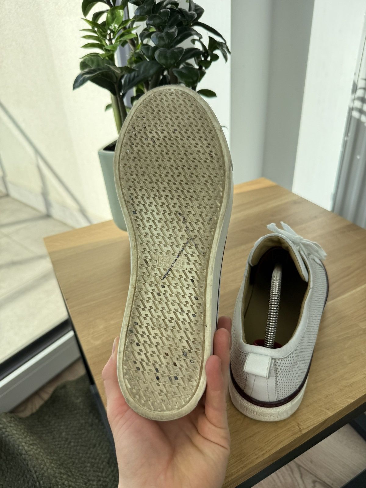 Hermes Hermes Sneakers Leather White logo Shoes 44 Size US 10 / EU 43 - 19 Thumbnail