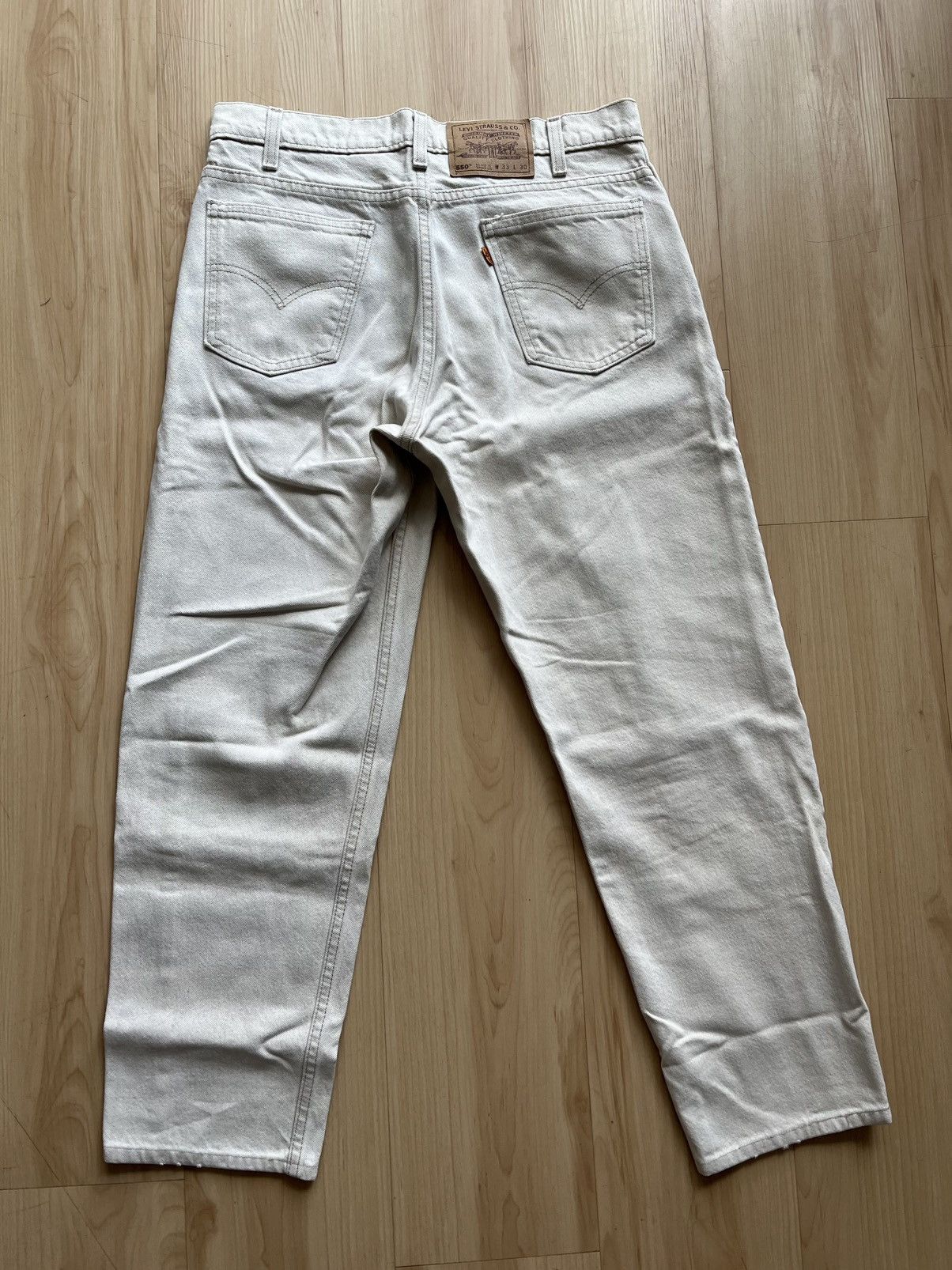 Levi's × Vintage vintage levi’s 550 orange tab cream eggshell denim jeans Size US 32 / EU 48 - 3 Thumbnail