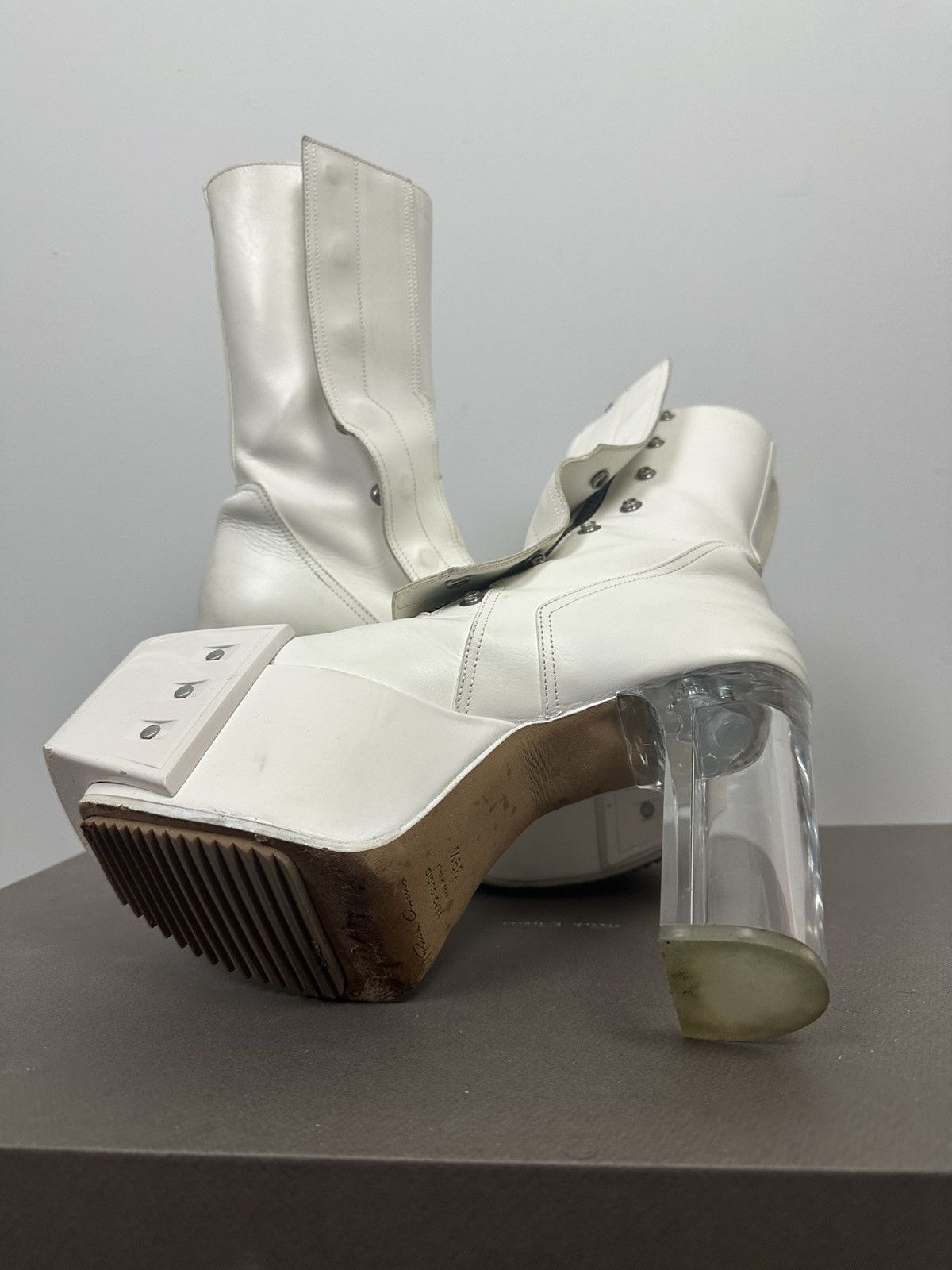 Rick Owens SS22 ‘FOGACHINE’ Beveled Motokiss Fogpocket Boots Size US 6.5 / EU 39-40 - 6 Thumbnail