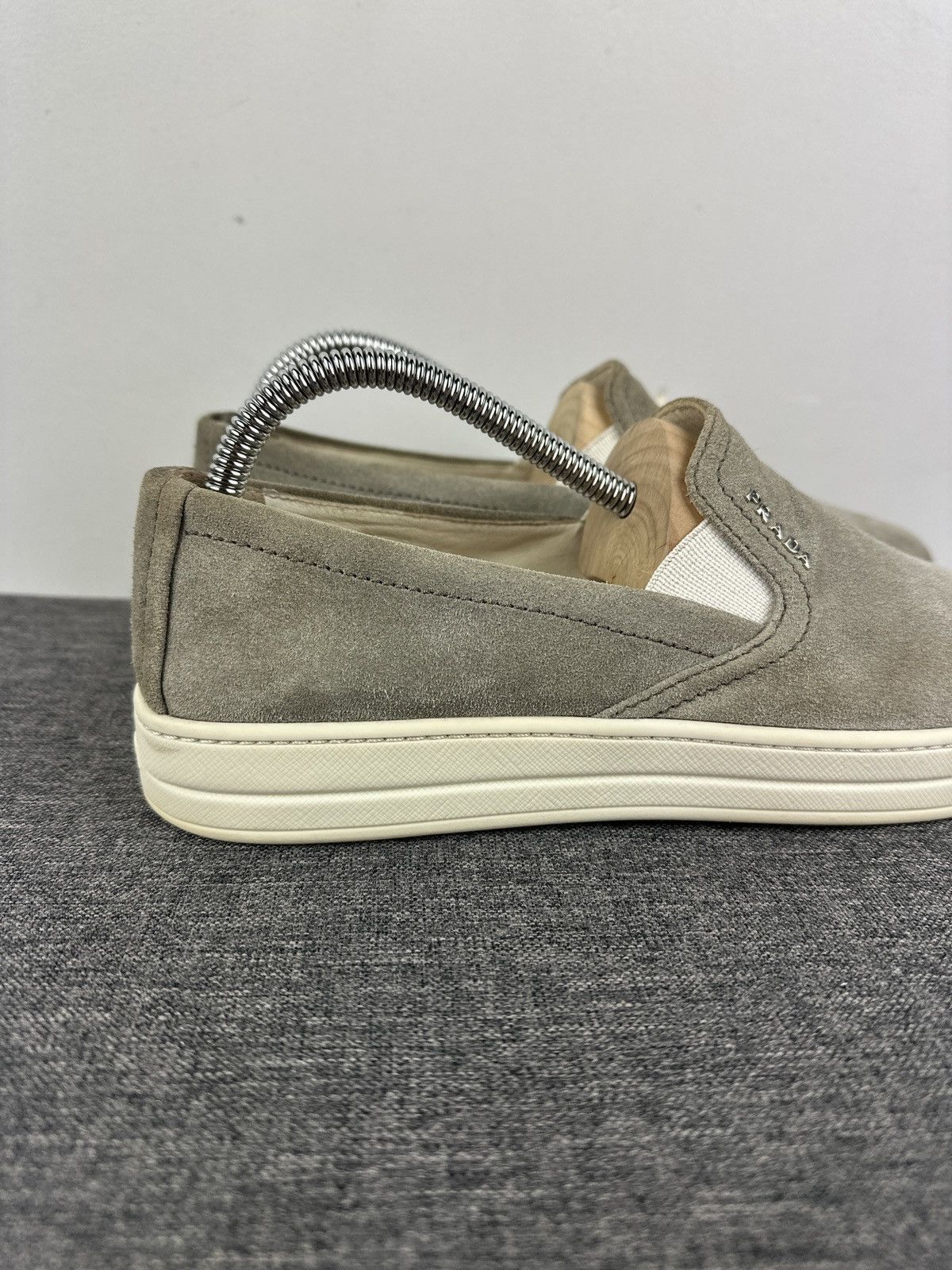 Prada Prada Women’s Suede Slip On Logo Shoes Loafers Moccasins Size US 7.5 / IT 37.5 - 2 Thumbnail