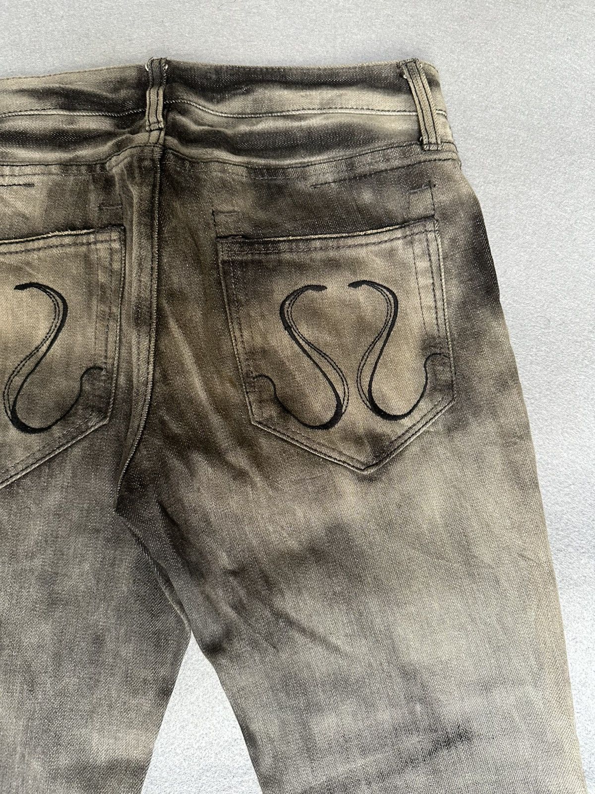 Japanese Brand FLARE Civarizie Distressed Release Leg Denim Size US 31 - 15 Thumbnail