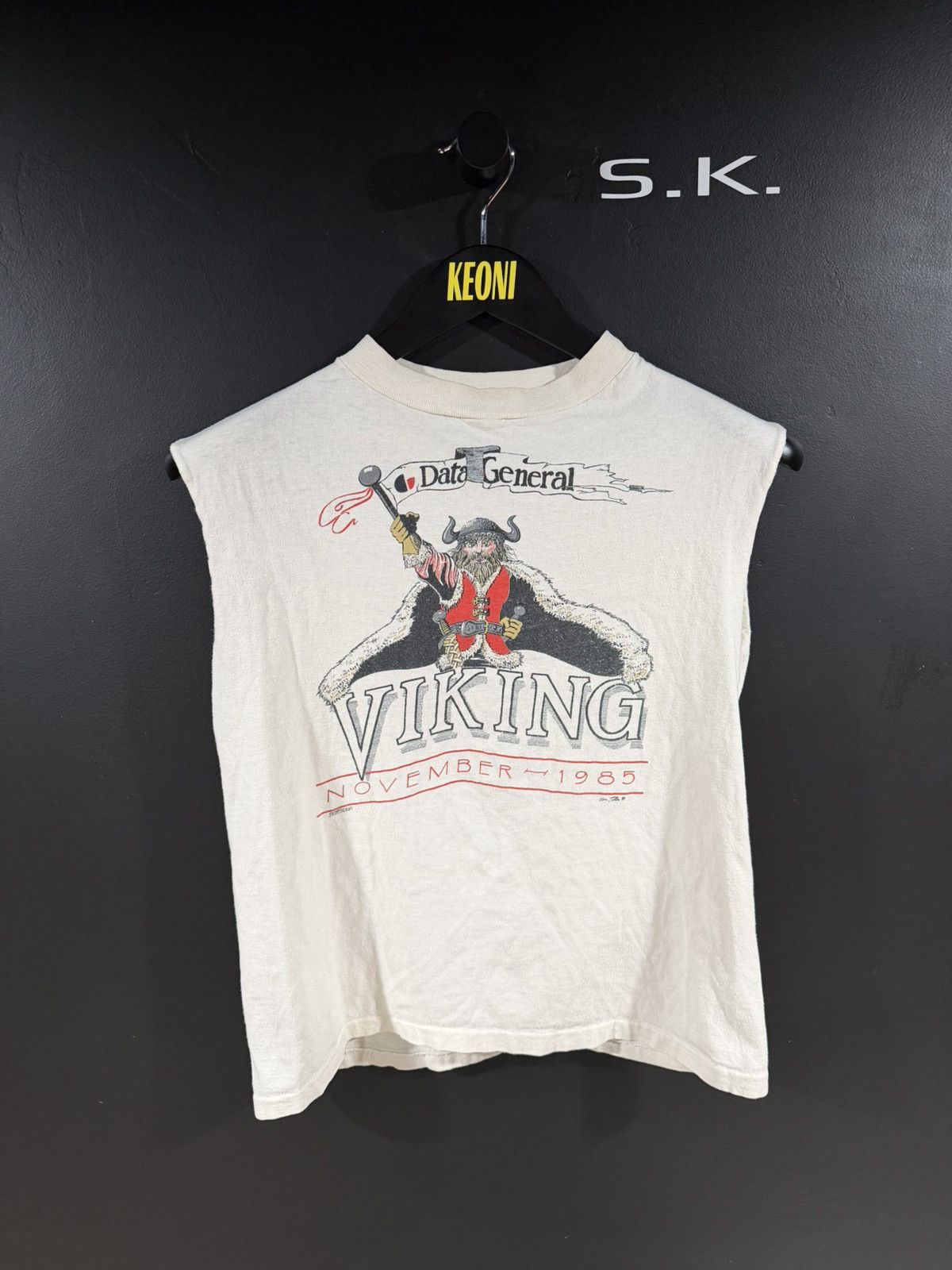 1985 Vintage Data General Single Stitch Grunge Viking Tee M