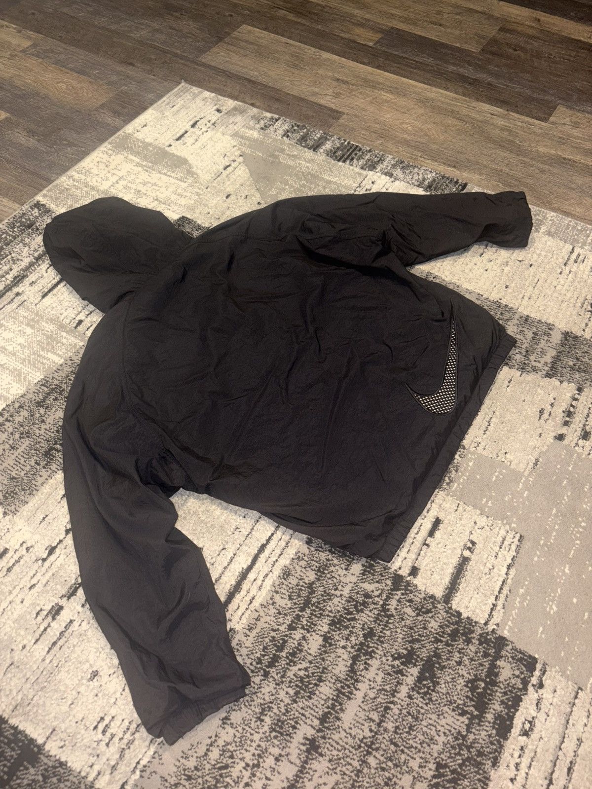 Nike Vintage 90s Nike "Big Swoosh" Hooded Windbreaker Jacket Size US XL / EU 56 / 4 - 9 Thumbnail
